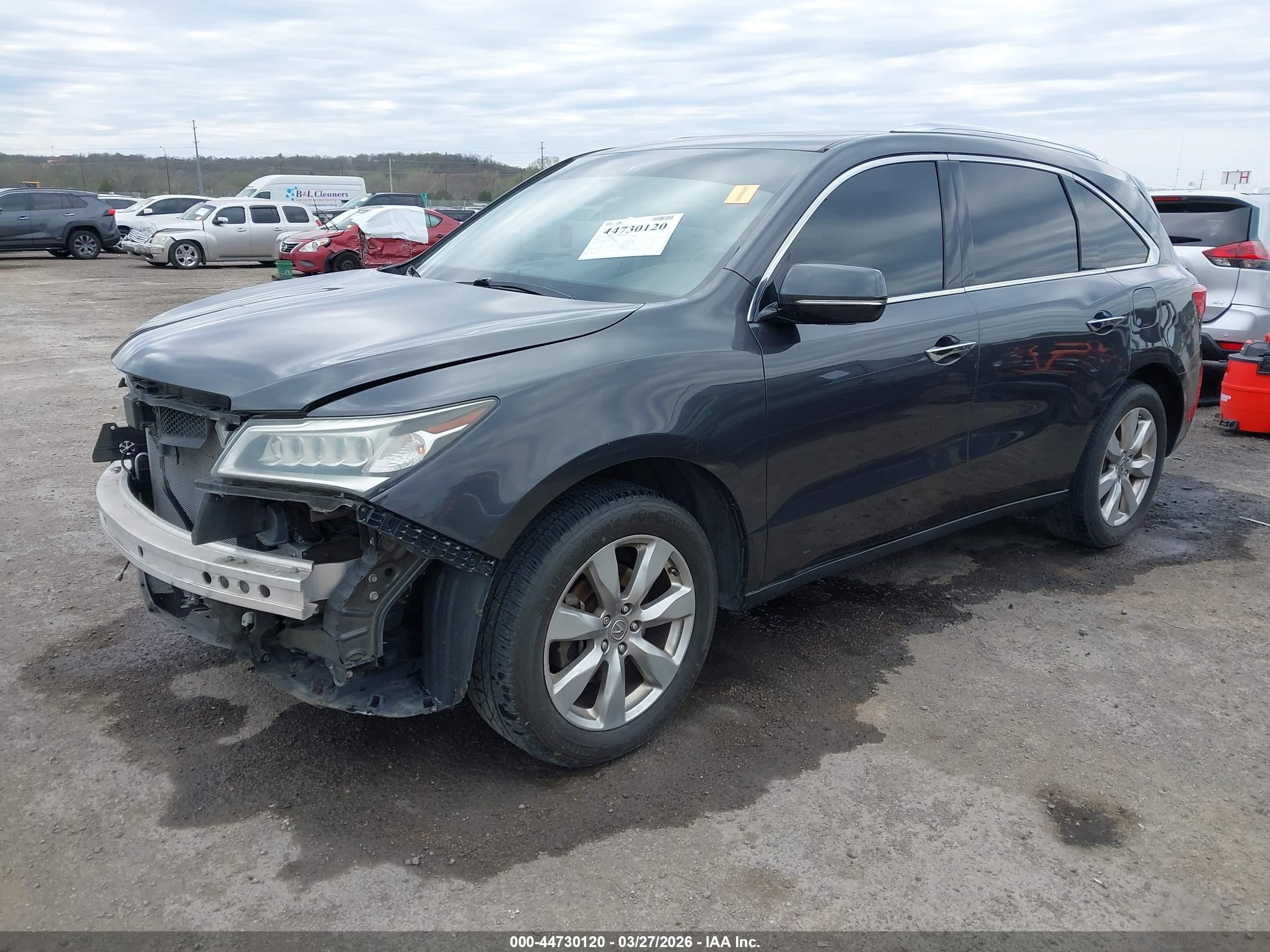 2015 Acura Mdx Advance Pkg W/entertainment Pkg Gray vin: 5FRYD4H83FB012340