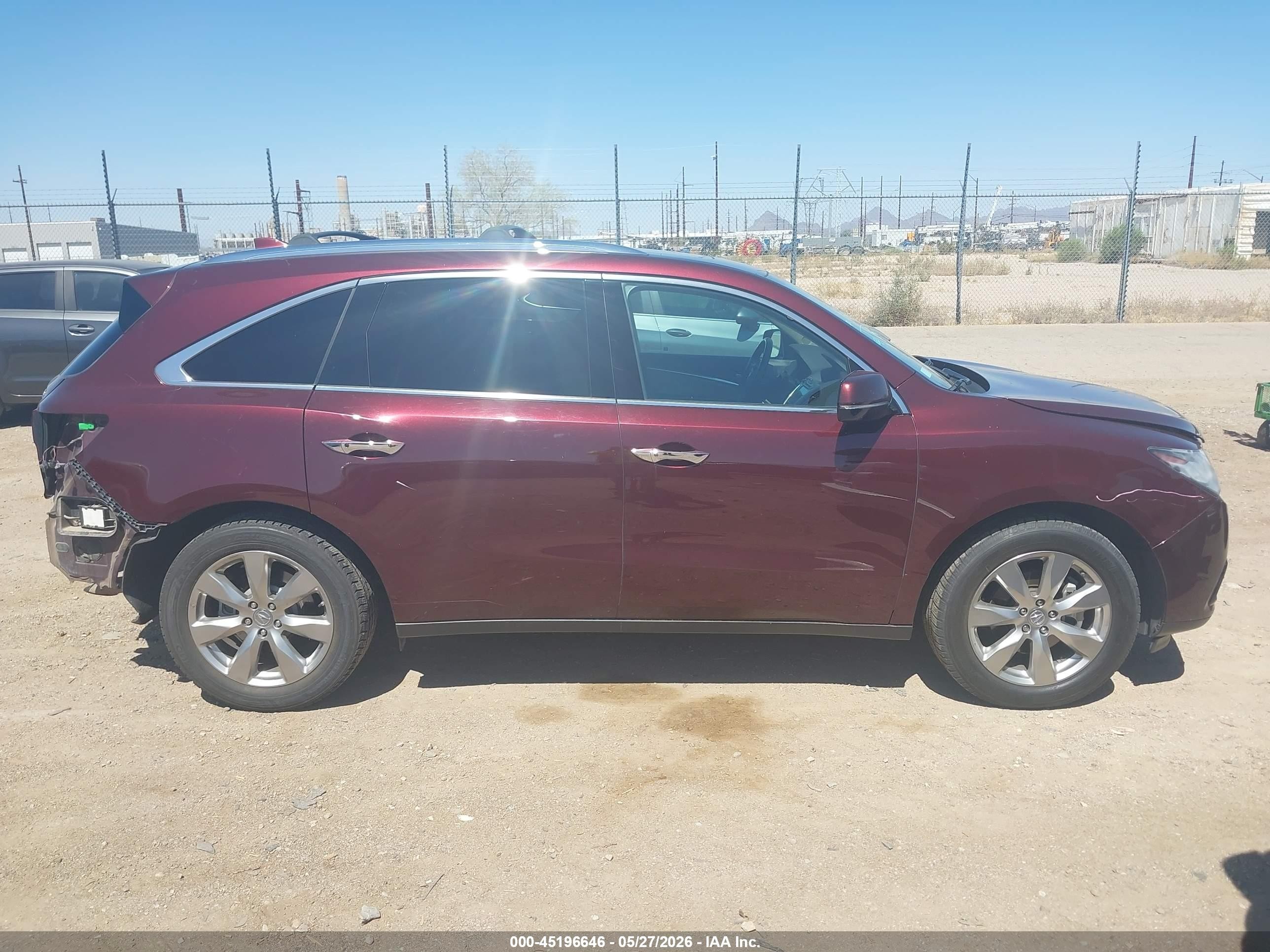 2014 Acura Mdx Advance Pkg W/entertainment Pkg Бордовый vin: 5FRYD4H84EB030991