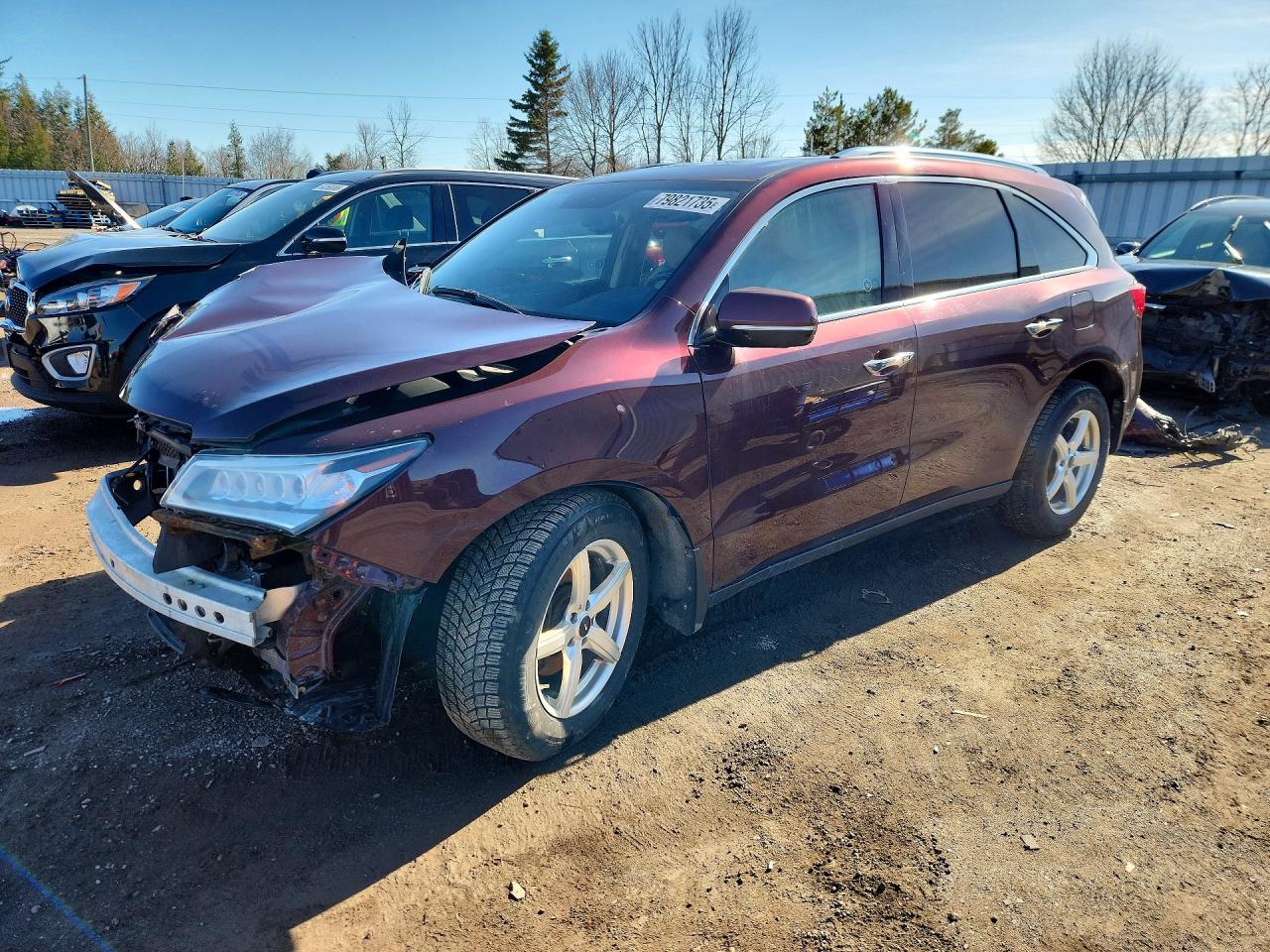 2014 Acura Mdx Advance Burgundy vin: 5FRYD4H84EB506012
