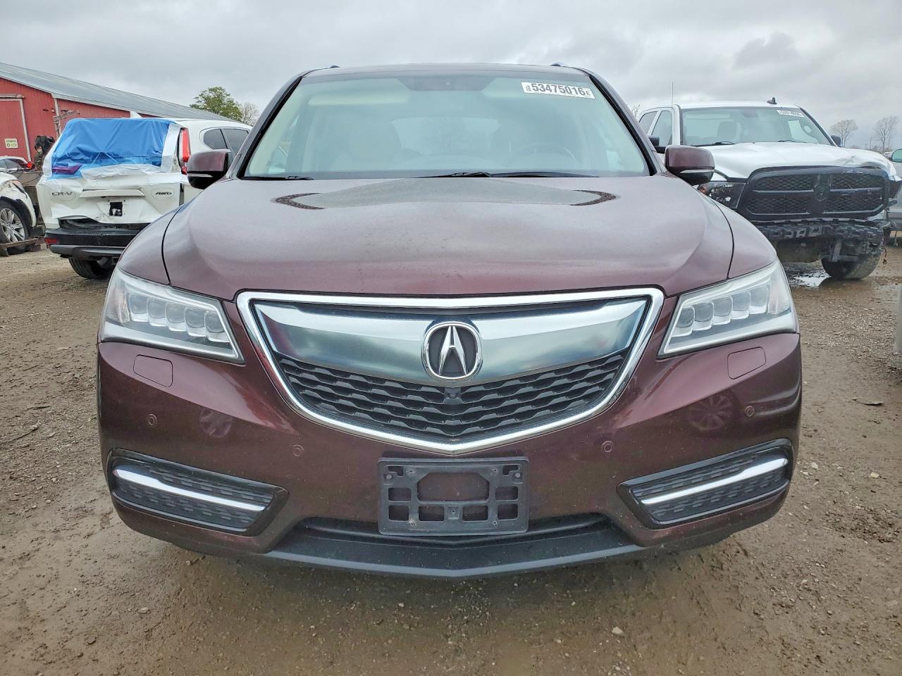 2014 Acura Mdx Advance Burgundy vin: 5FRYD4H84EB507113