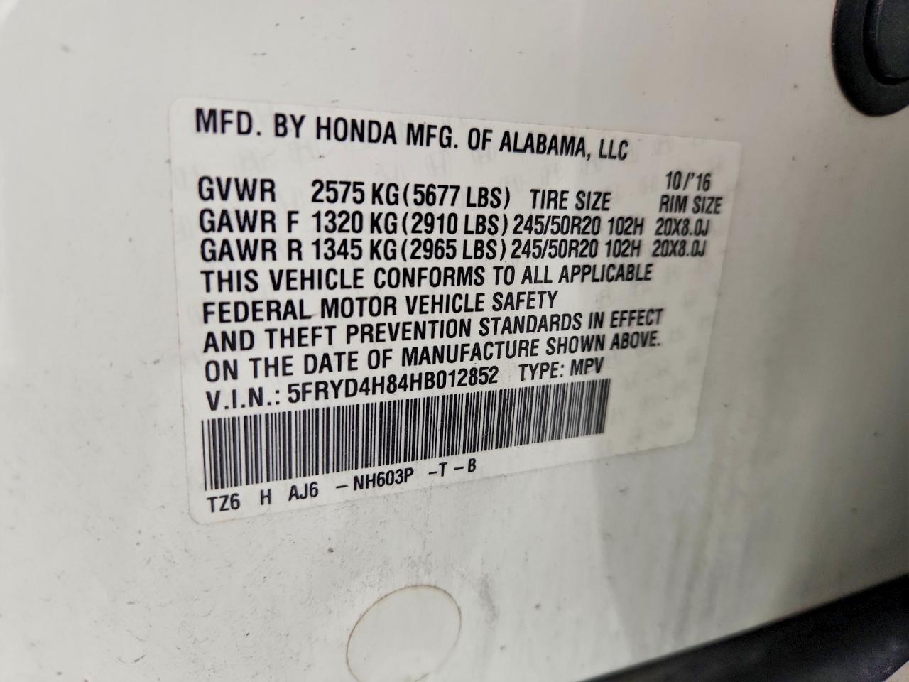 2017 Acura Mdx Advance White vin: 5FRYD4H84HB012852
