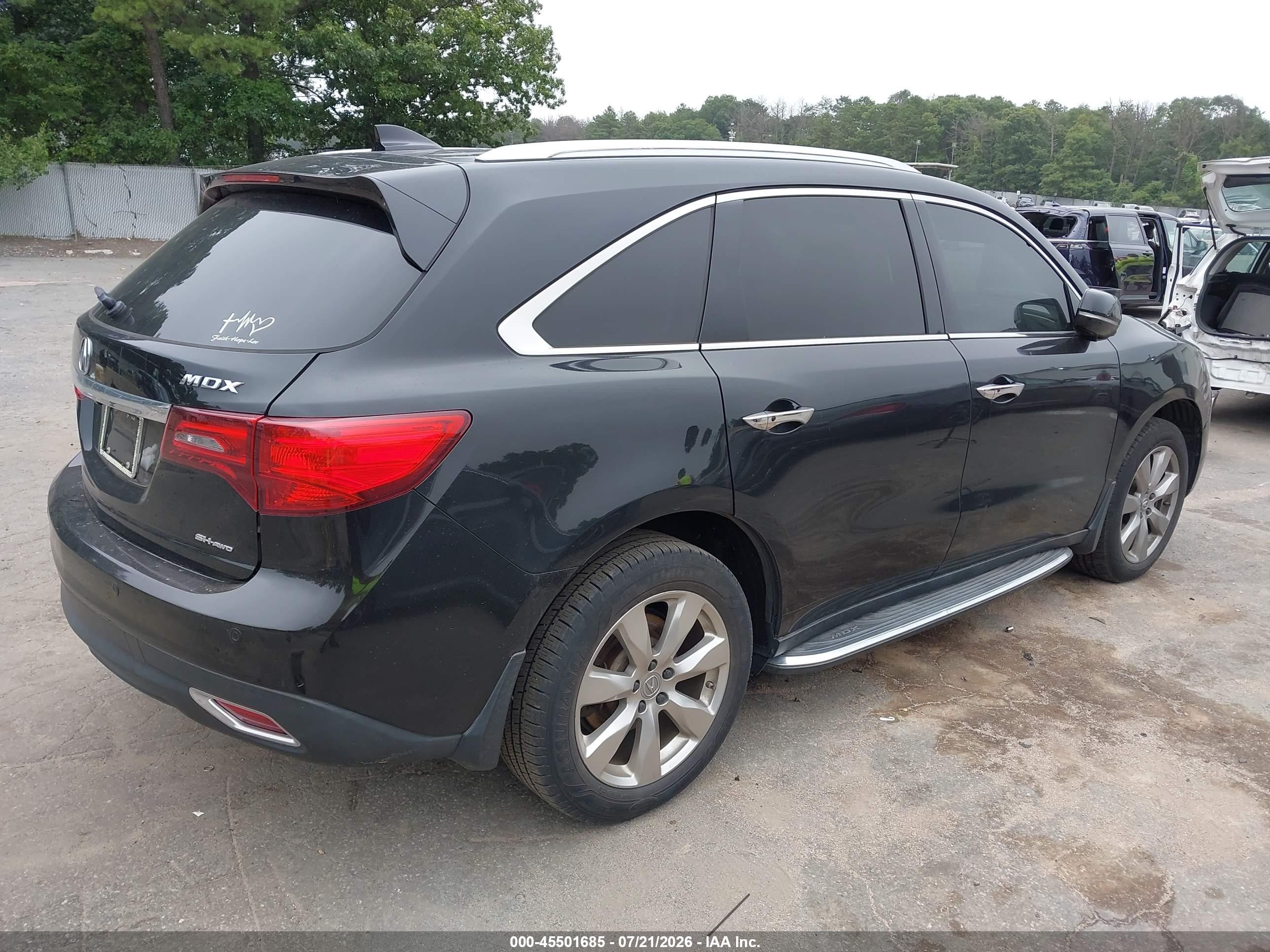 2014 Acura Mdx Advance Pkg W/entertainment Pkg Черный vin: 5FRYD4H85EB036881