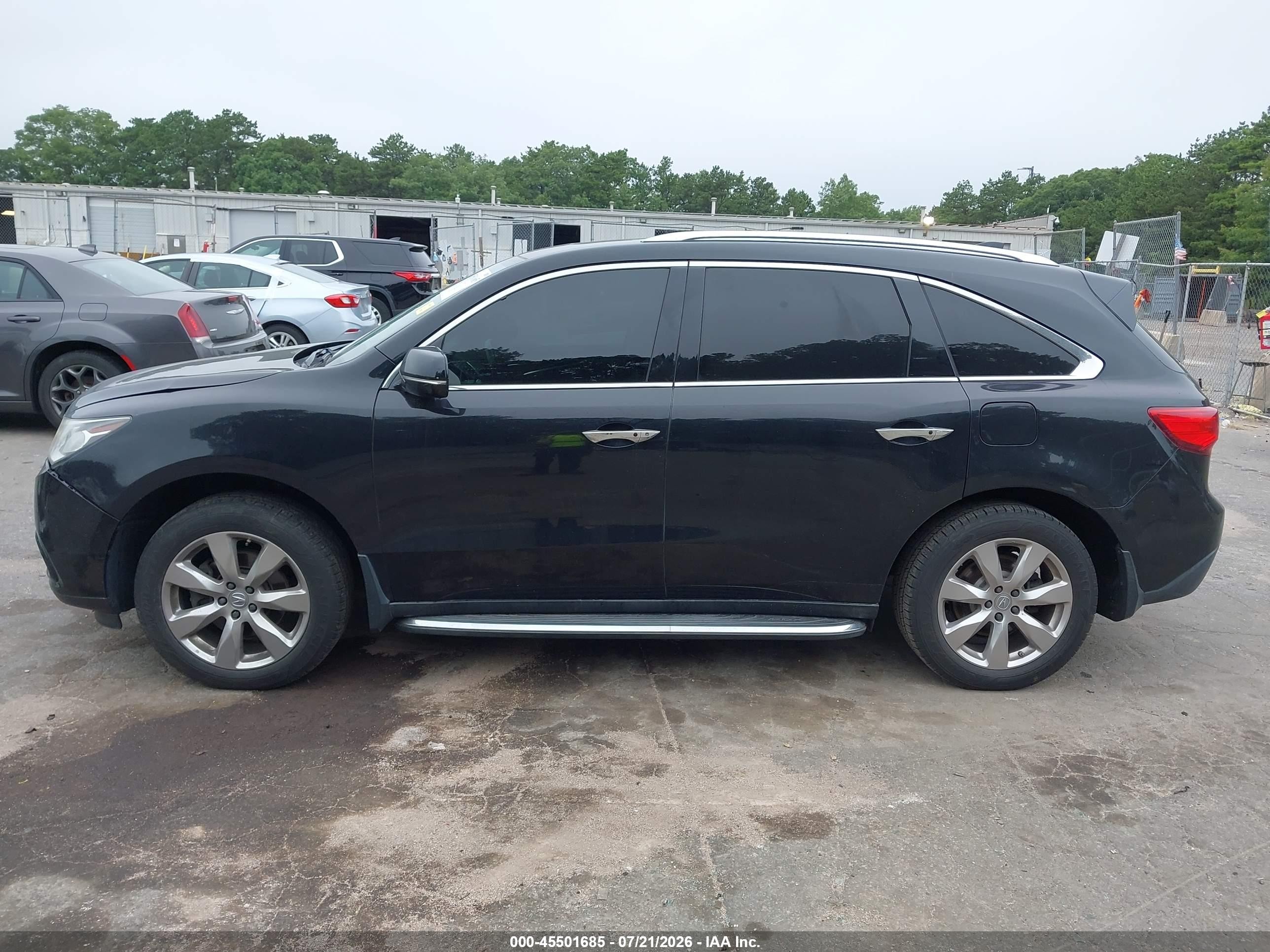 2014 Acura Mdx Advance Pkg W/entertainment Pkg Черный vin: 5FRYD4H85EB036881