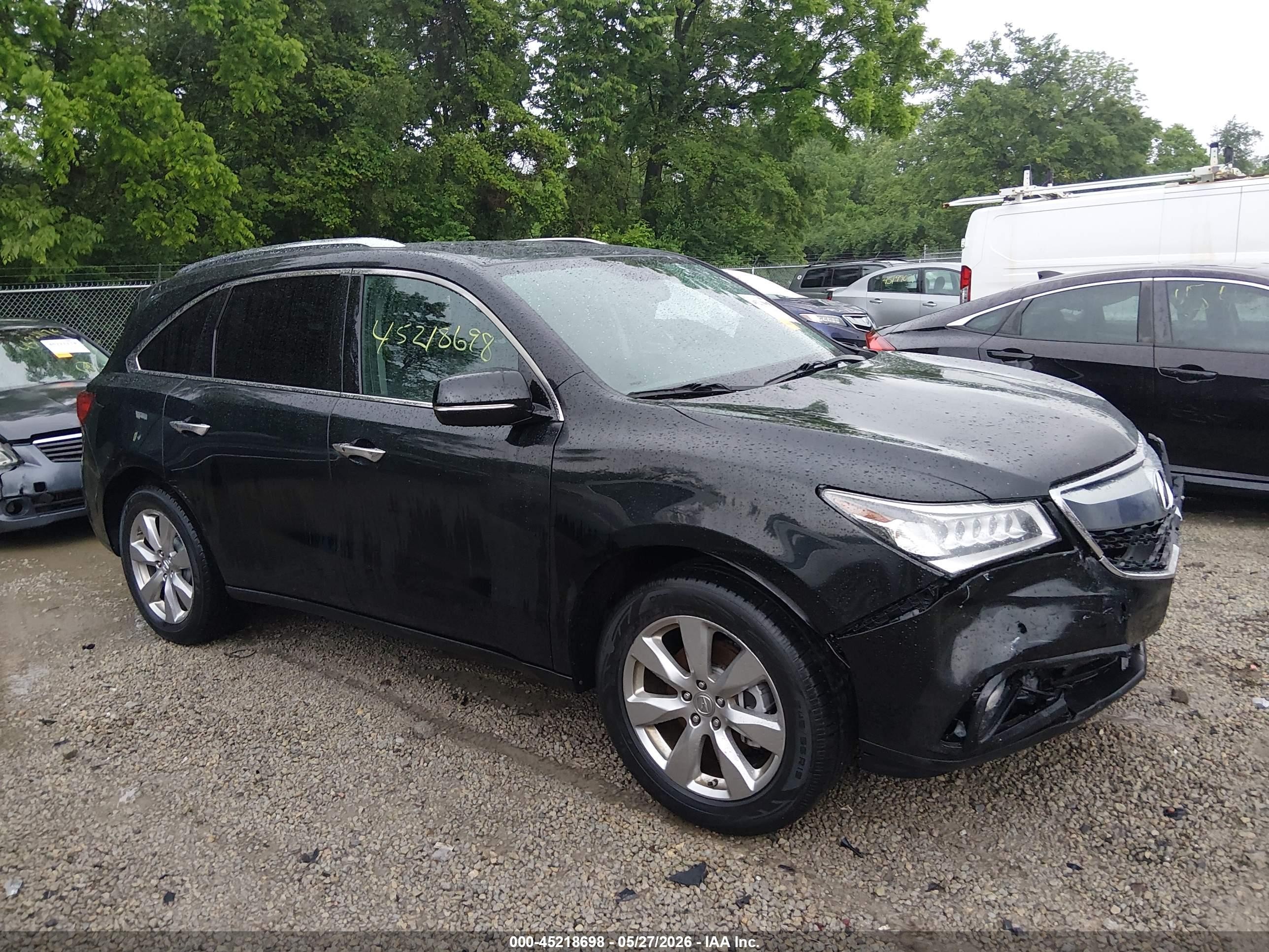 2014 Acura Mdx Advance Pkg W/entertainment Pkg Black vin: 5FRYD4H85EB041370