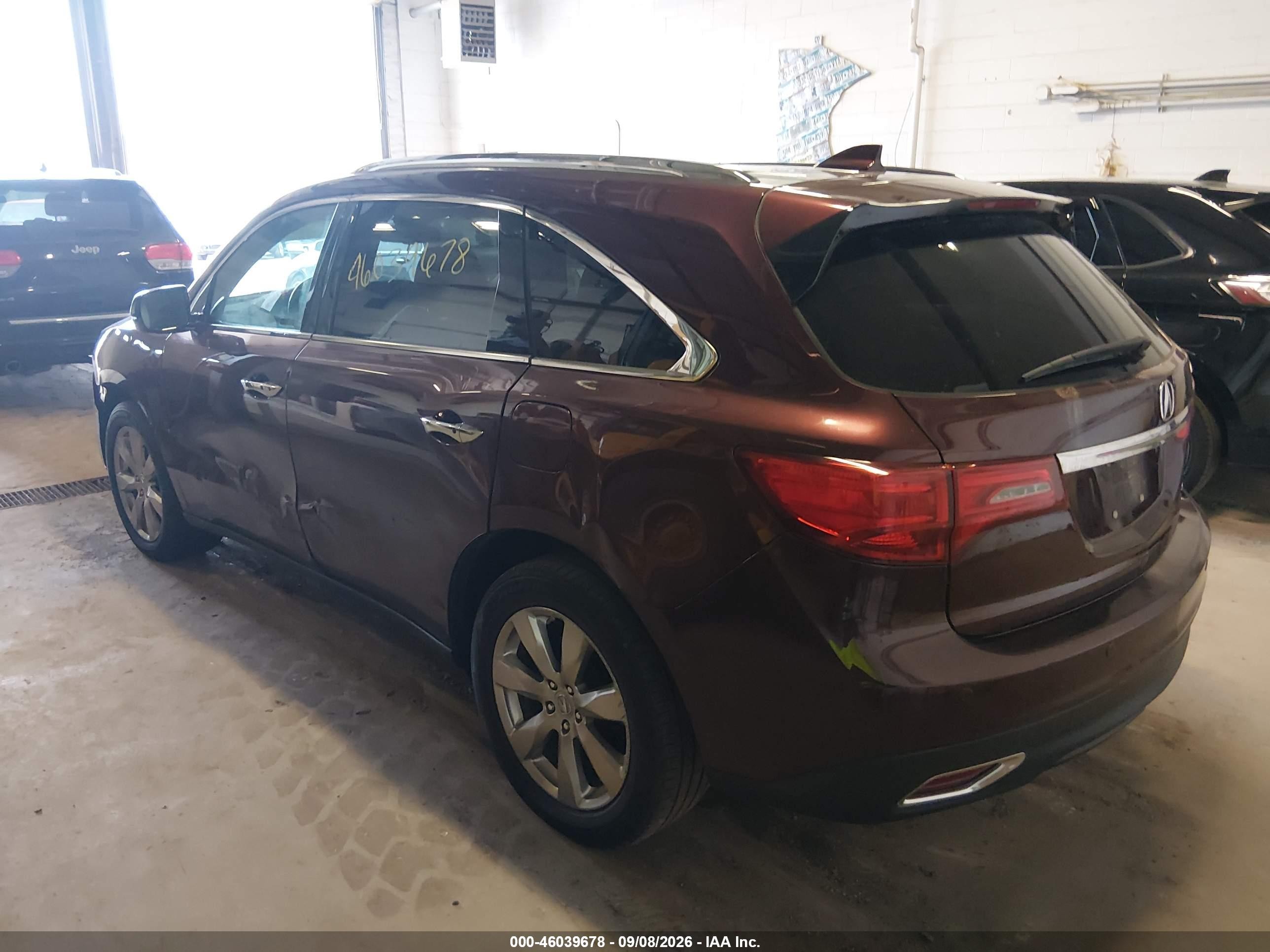 2015 Acura Mdx Advance Pkg W/entertainment Pkg Burgundy vin: 5FRYD4H86FB004832