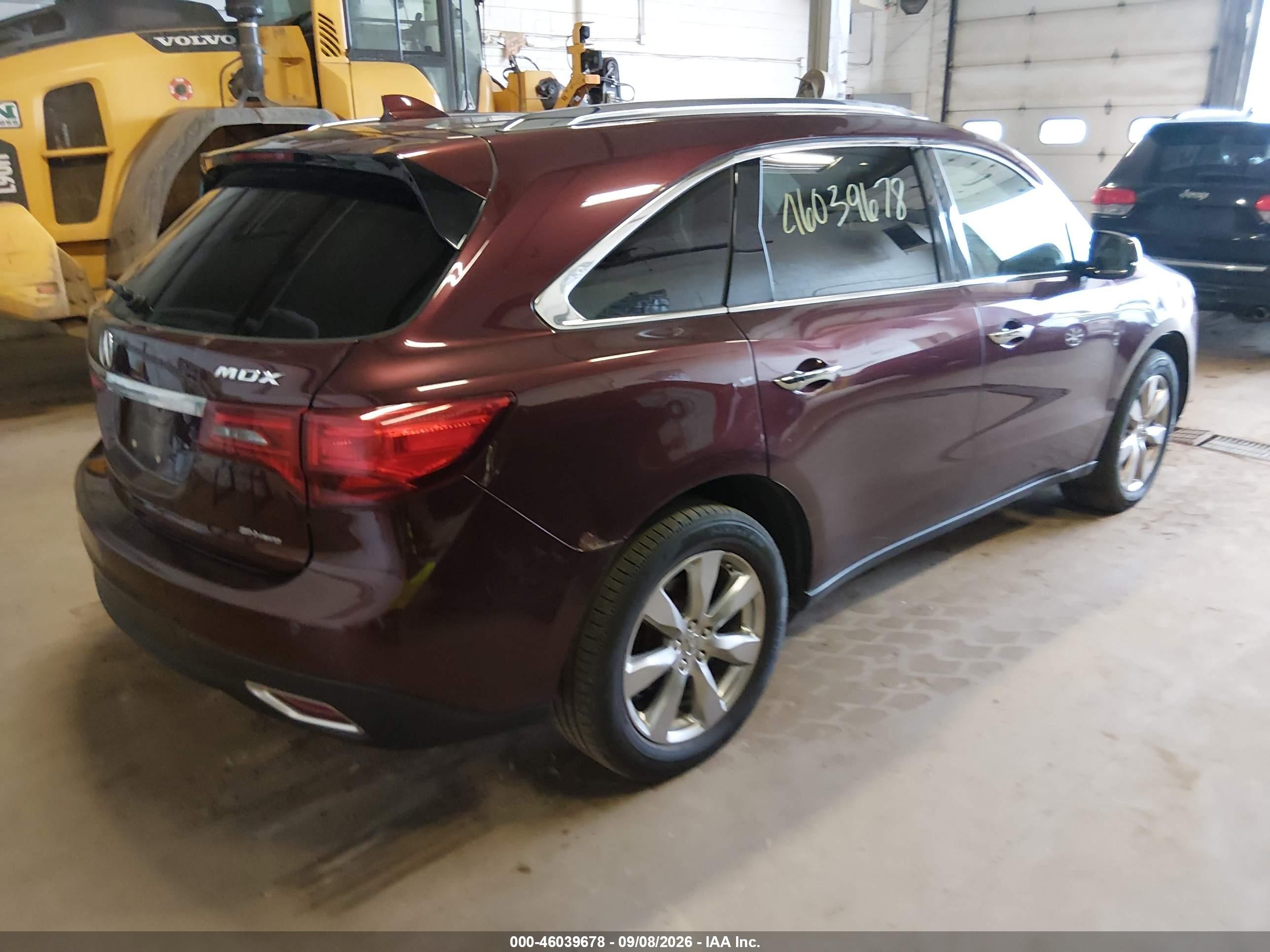2015 Acura Mdx Advance Pkg W/entertainment Pkg Burgundy vin: 5FRYD4H86FB004832