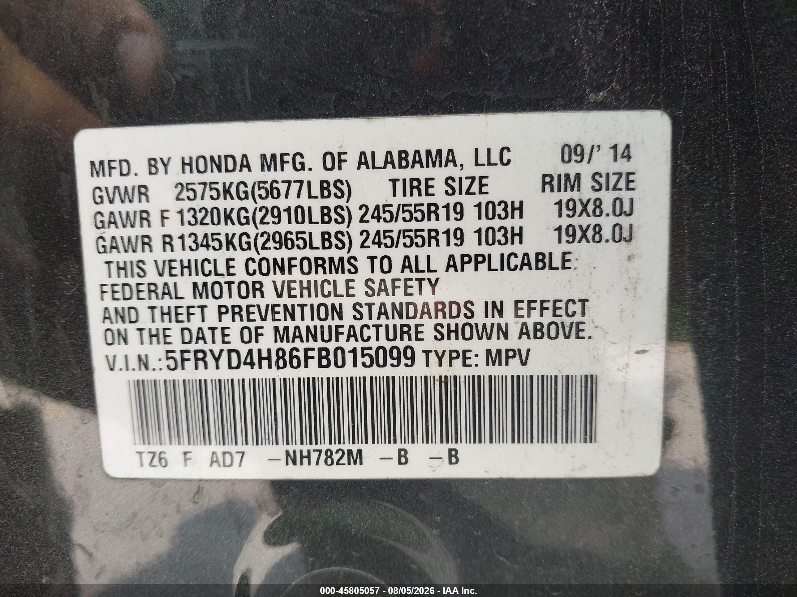 2015 Acura Mdx Advance Pkg W/entertainment Pkg Gray vin: 5FRYD4H86FB015099
