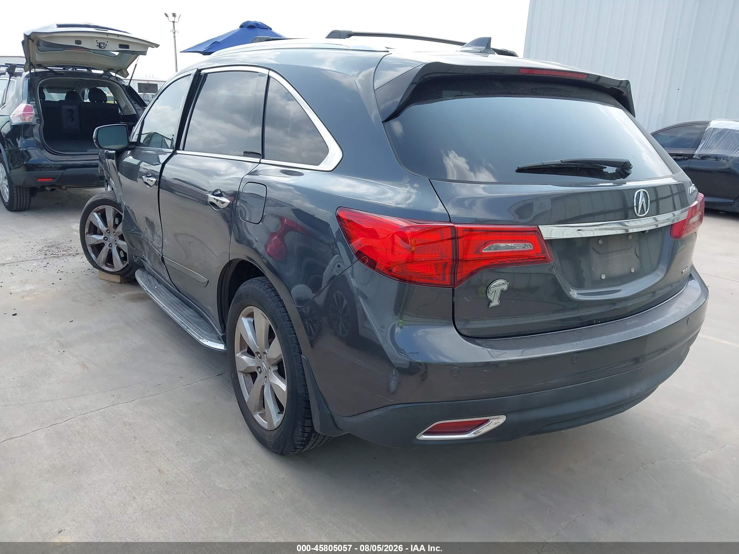 2015 Acura Mdx Advance Pkg W/entertainment Pkg Gray vin: 5FRYD4H86FB015099