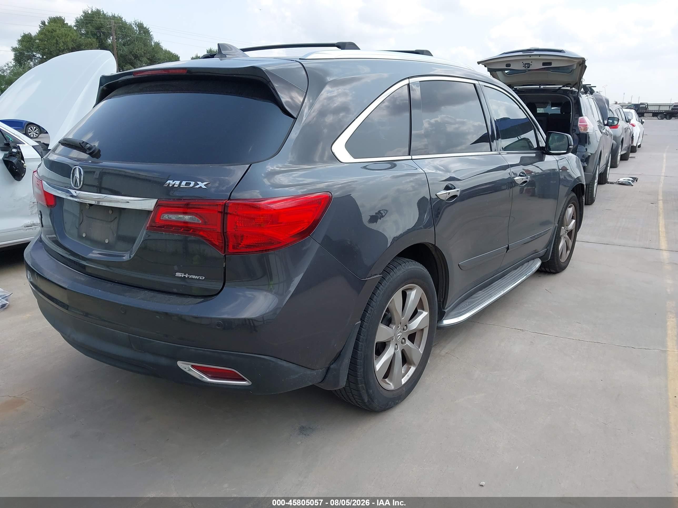 2015 Acura Mdx Advance Pkg W/entertainment Pkg Gray vin: 5FRYD4H86FB015099