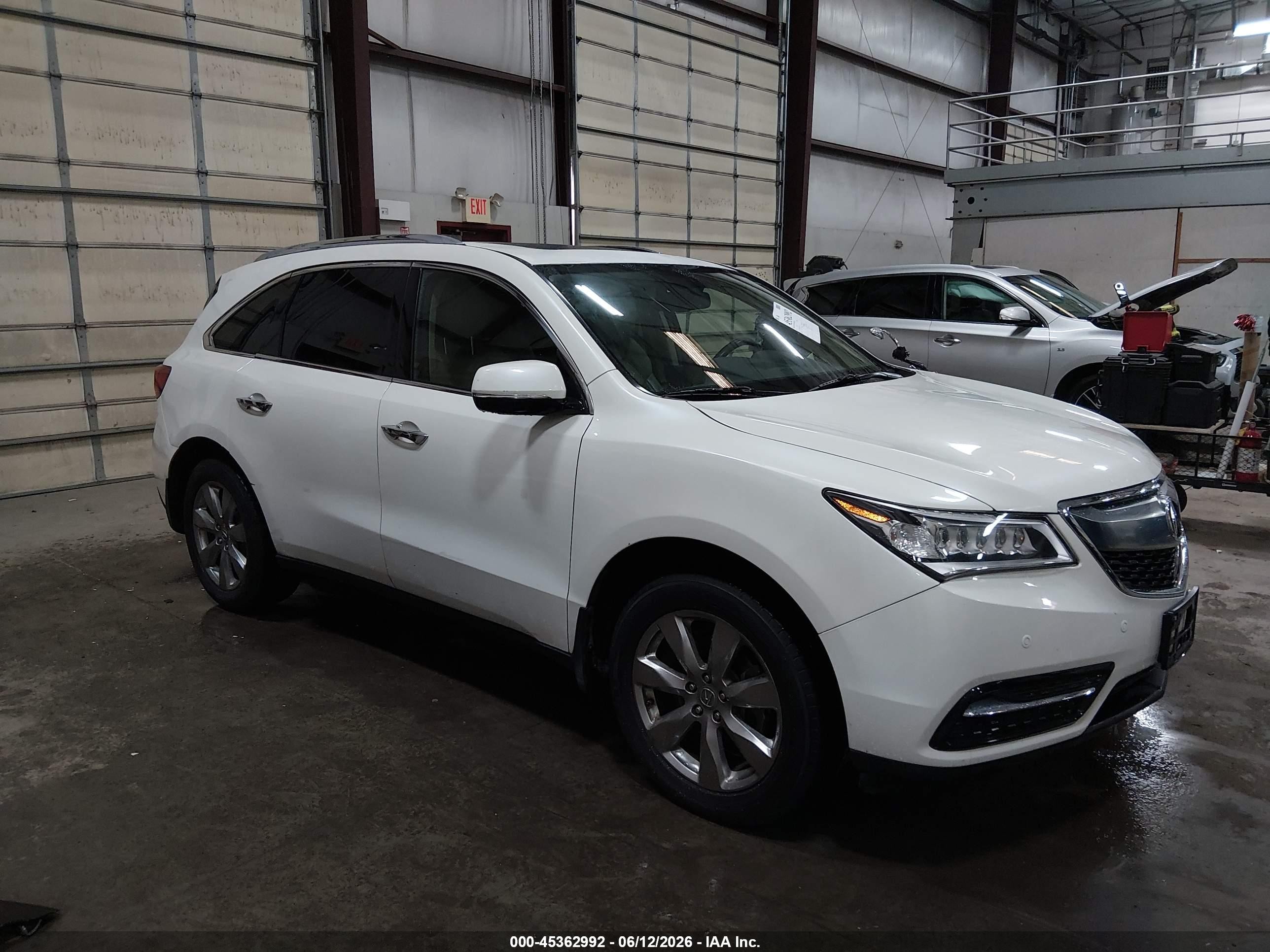 2015 Acura Mdx Advance Pkg W/entertainment Pkg White vin: 5FRYD4H87FB024006