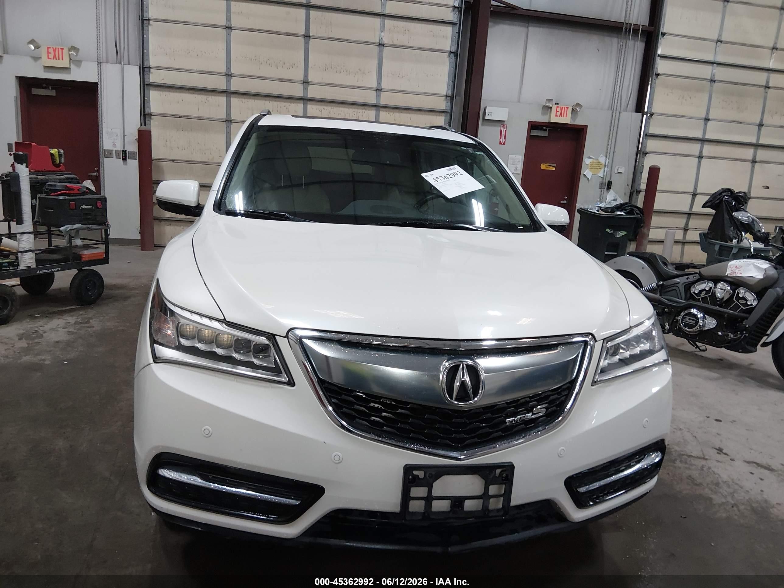 2015 Acura Mdx Advance Pkg W/entertainment Pkg White vin: 5FRYD4H87FB024006