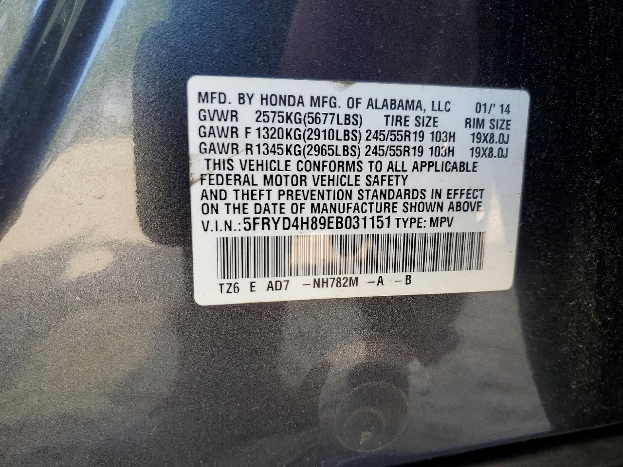 2014 Acura Mdx Advance Gray vin: 5FRYD4H89EB031151