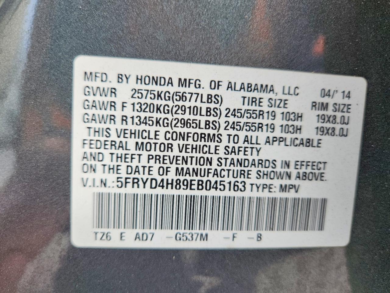 2014 Acura Mdx Advance Gray vin: 5FRYD4H89EB045163