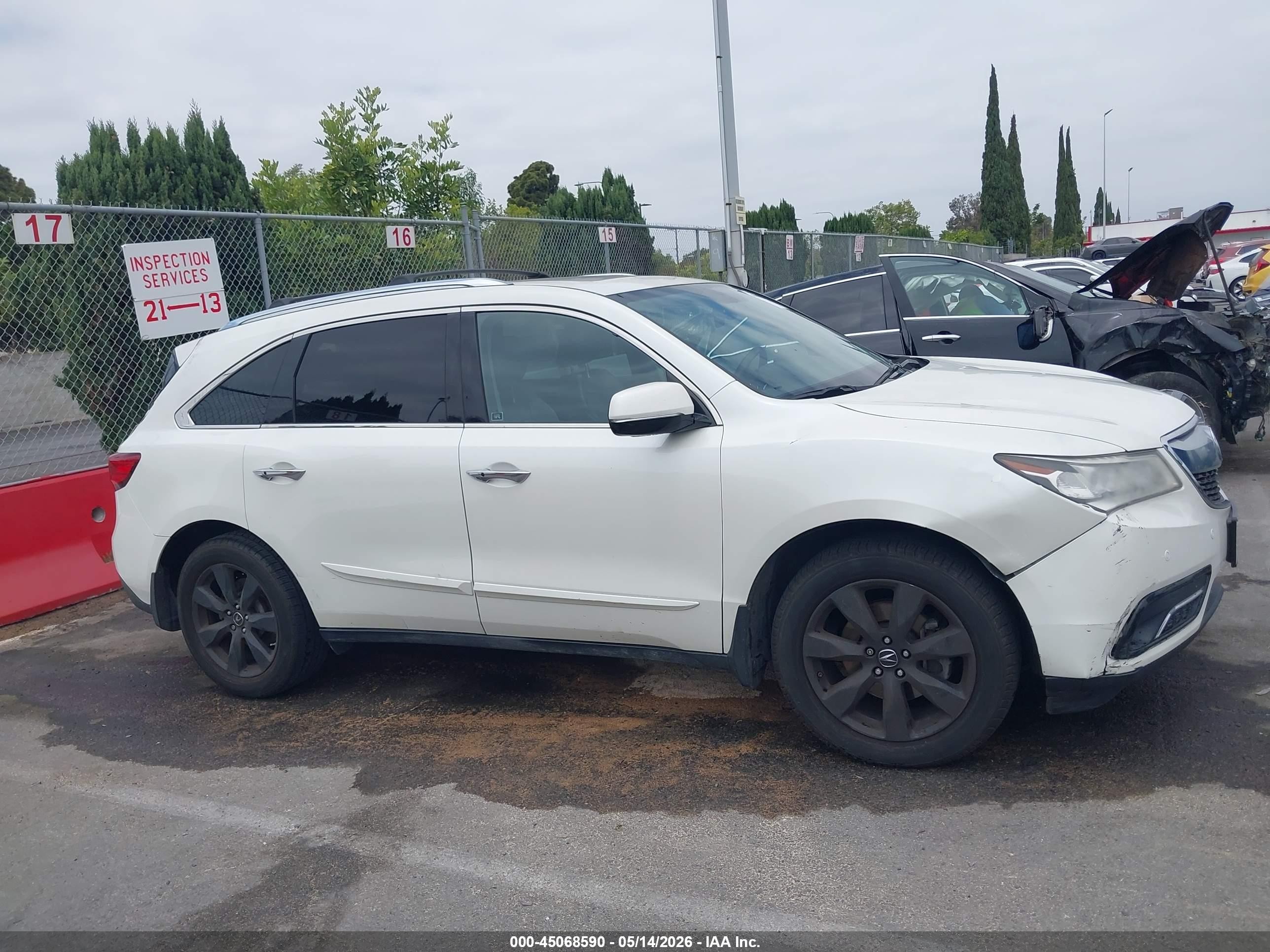 2015 Acura Mdx Advance Pkg W/entertainment Pkg White vin: 5FRYD4H89FB027408