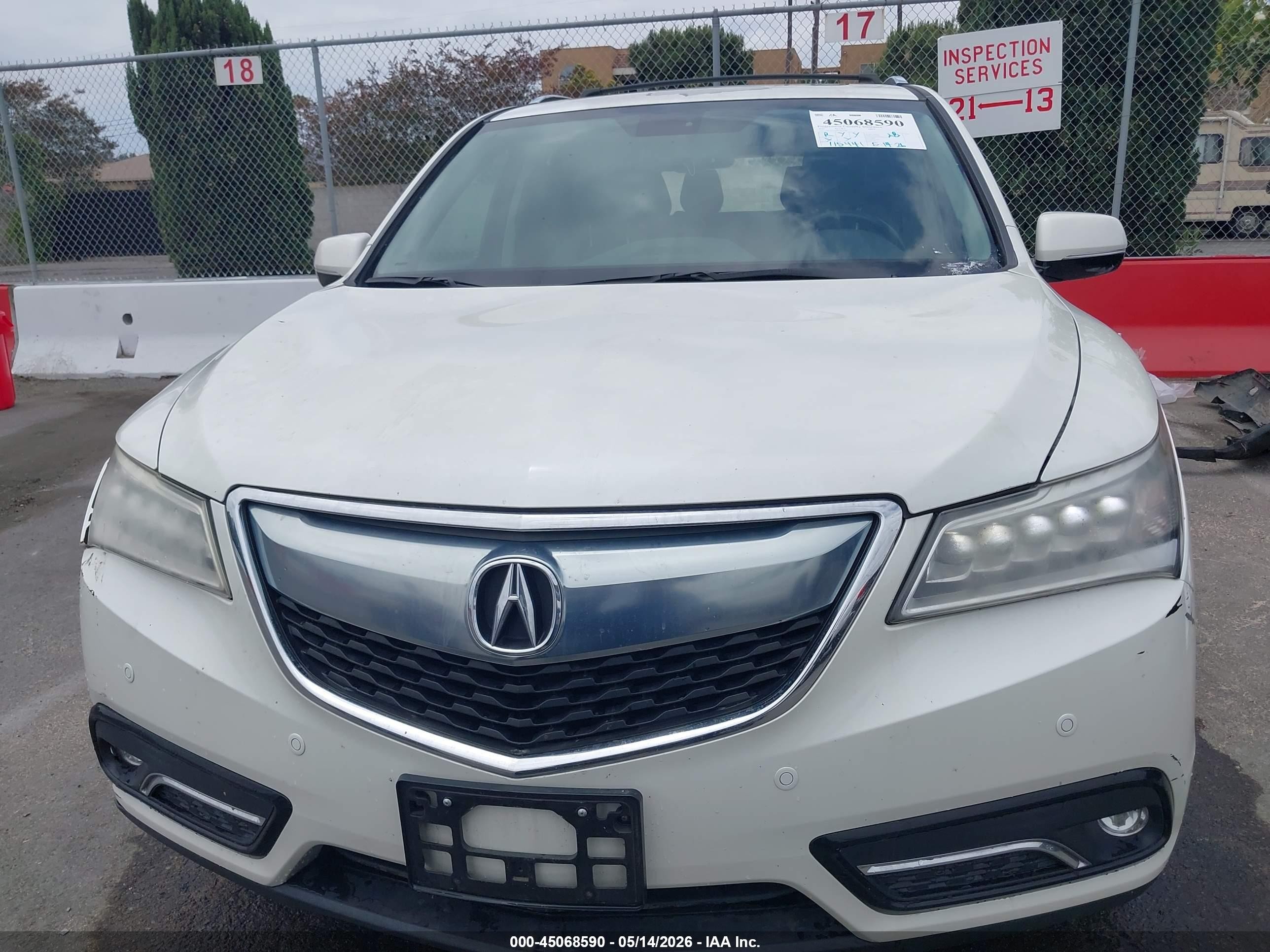 2015 Acura Mdx Advance Pkg W/entertainment Pkg White vin: 5FRYD4H89FB027408