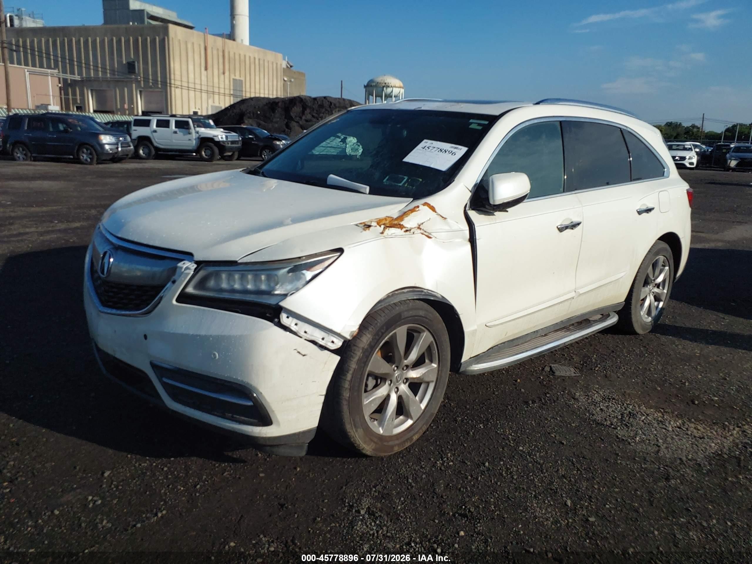 2014 Acura Mdx Advance Pkg W/entertainment Pkg White vin: 5FRYD4H8XEB005755