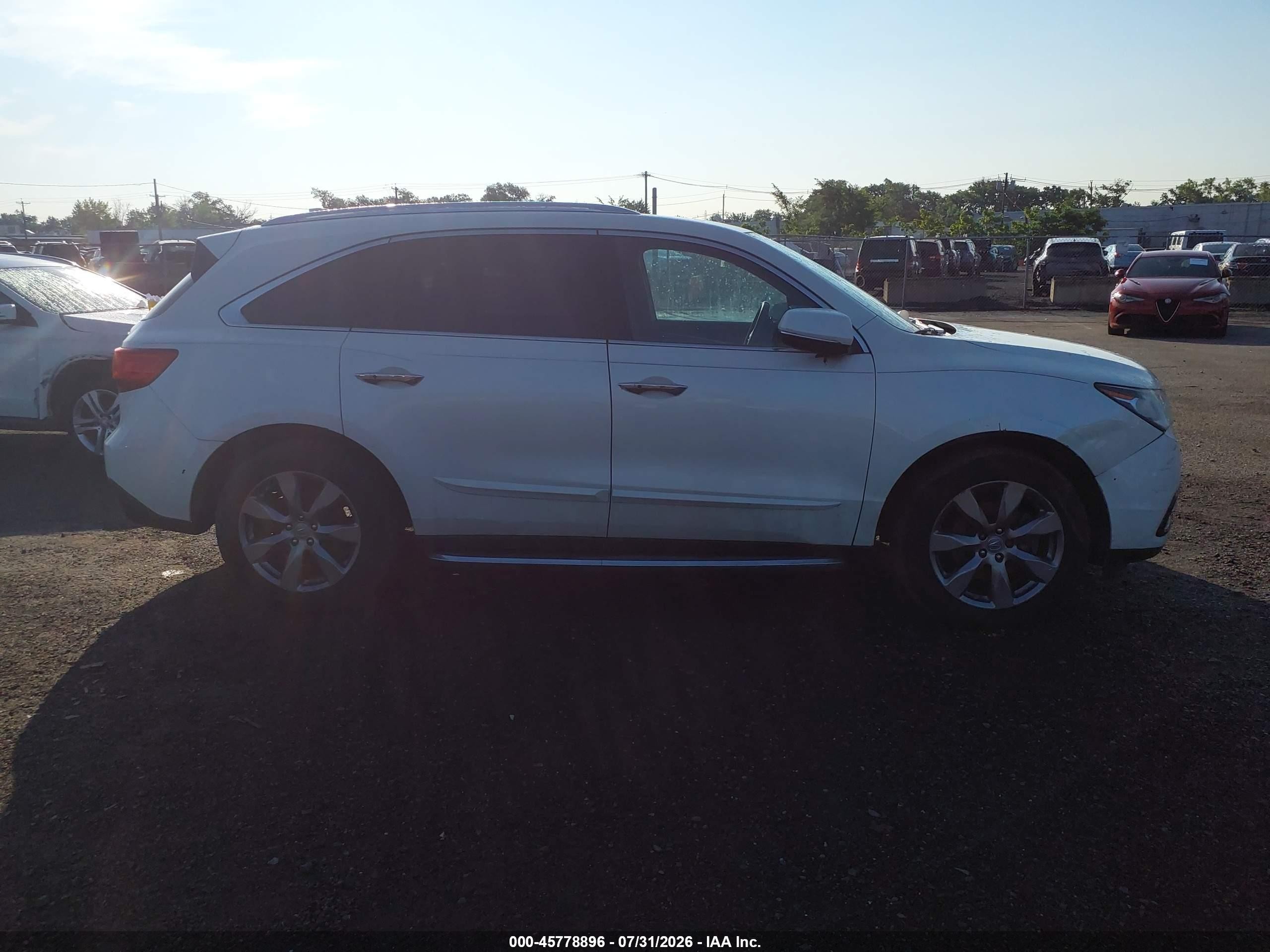 2014 Acura Mdx Advance Pkg W/entertainment Pkg White vin: 5FRYD4H8XEB005755