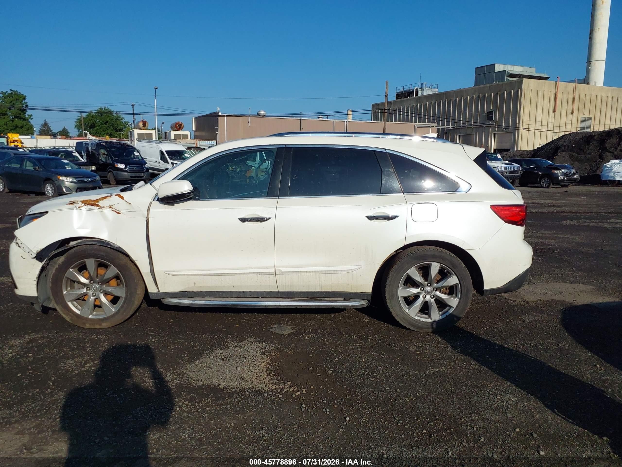 2014 Acura Mdx Advance Pkg W/entertainment Pkg White vin: 5FRYD4H8XEB005755