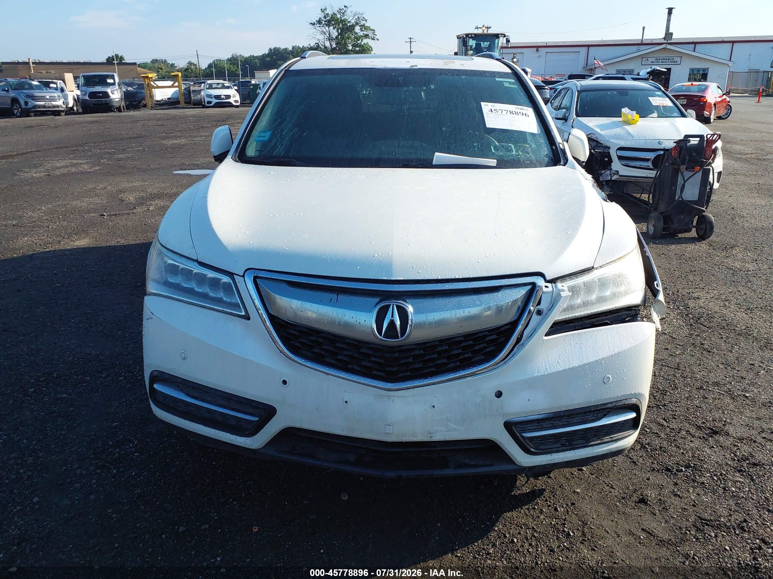 2014 Acura Mdx Advance Pkg W/entertainment Pkg White vin: 5FRYD4H8XEB005755
