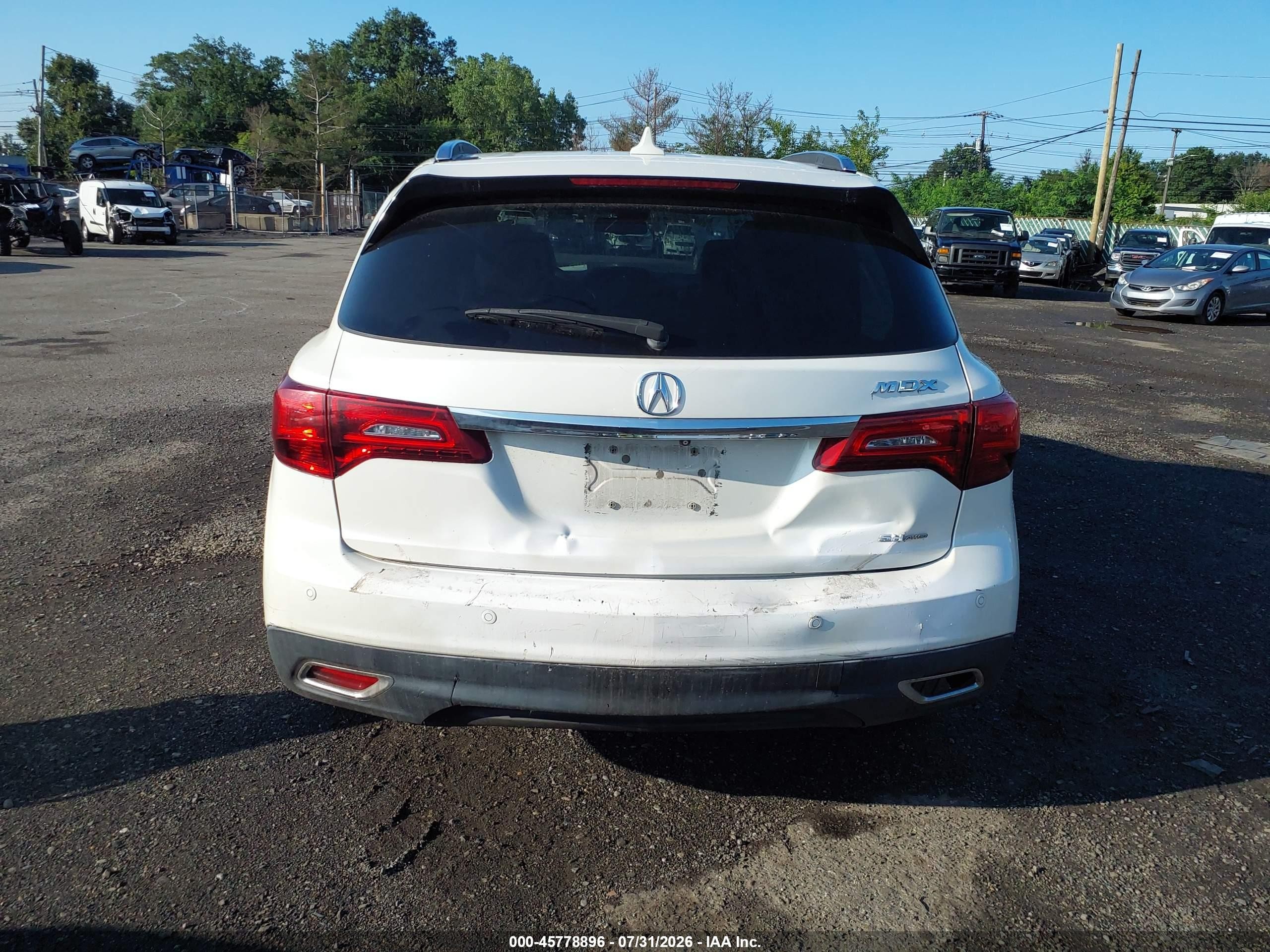 2014 Acura Mdx Advance Pkg W/entertainment Pkg White vin: 5FRYD4H8XEB005755