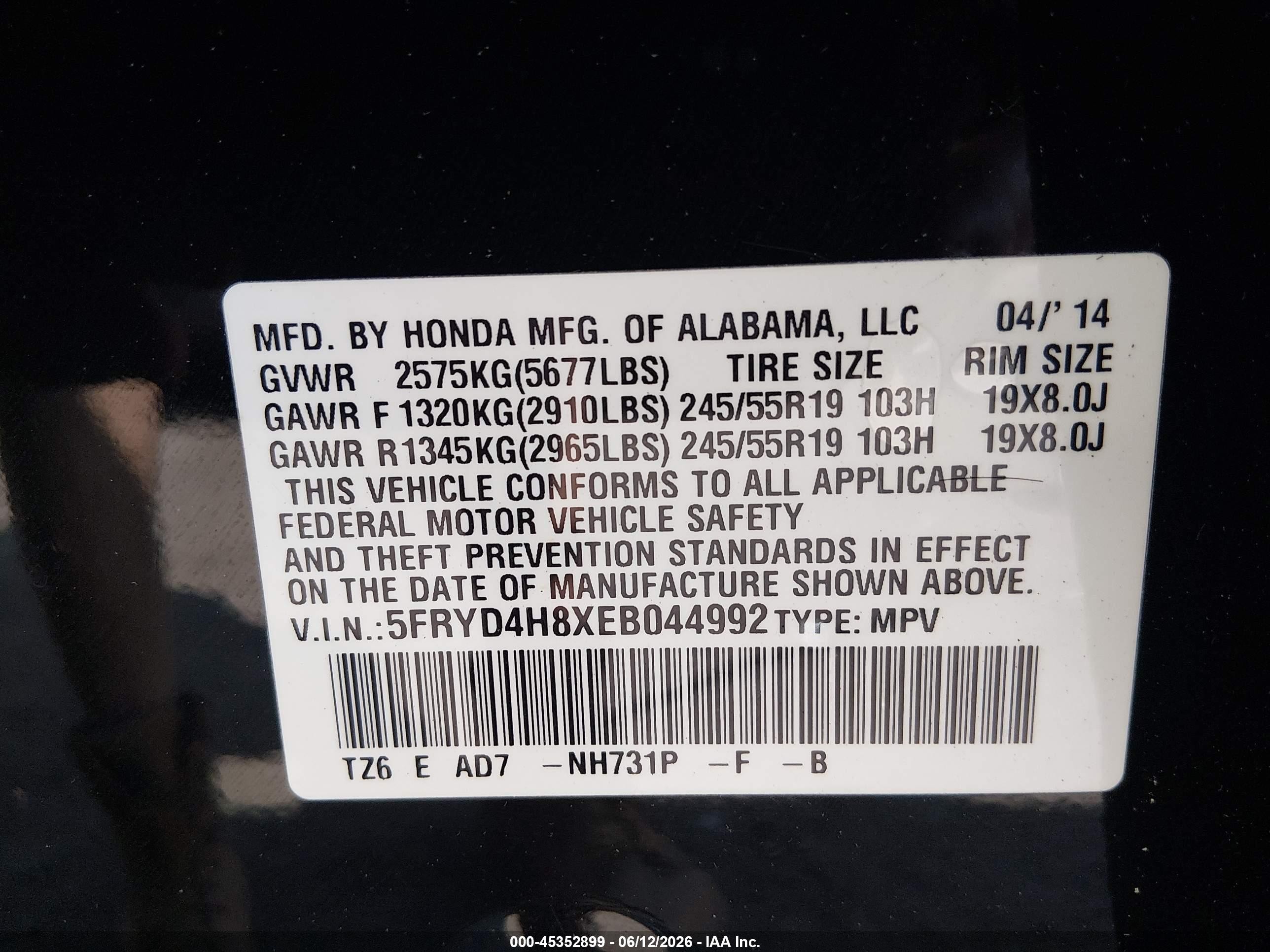 2014 Acura Mdx Advance Pkg W/entertainment Pkg Black vin: 5FRYD4H8XEB044992