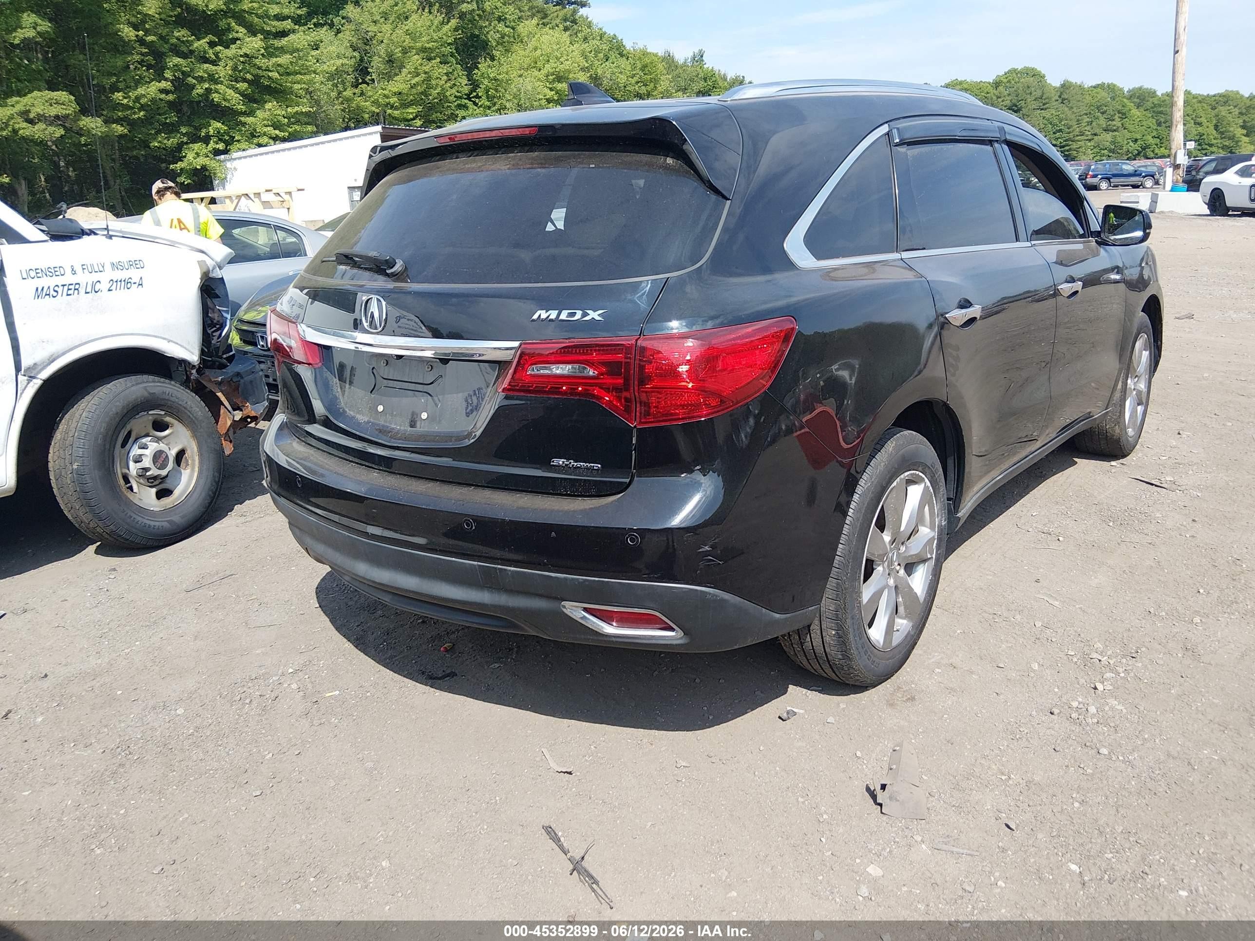 2014 Acura Mdx Advance Pkg W/entertainment Pkg Black vin: 5FRYD4H8XEB044992