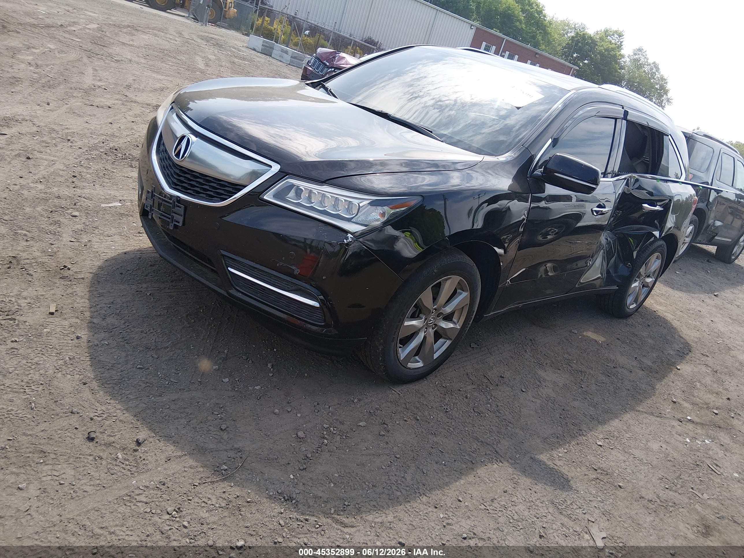 2014 Acura Mdx Advance Pkg W/entertainment Pkg Black vin: 5FRYD4H8XEB044992