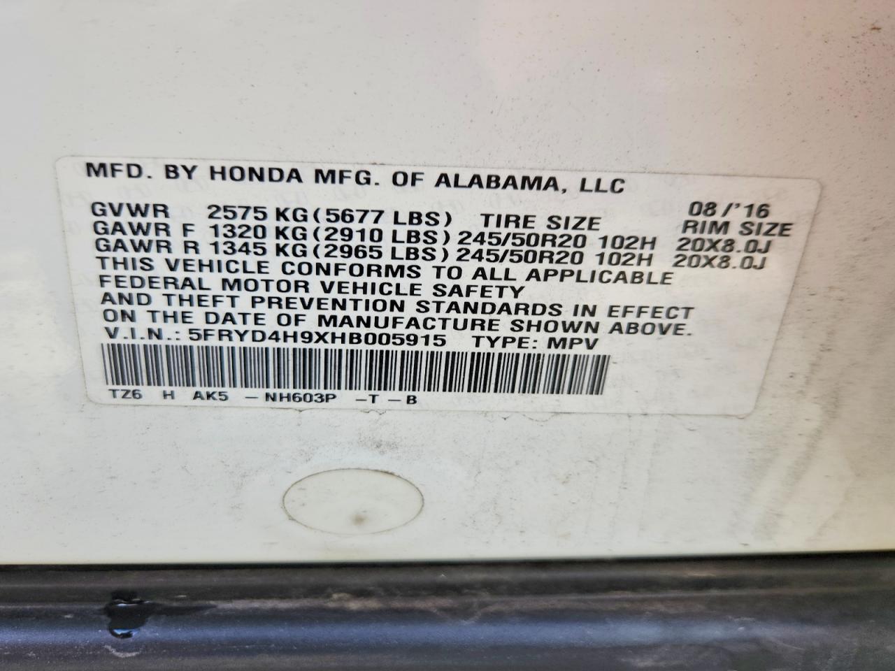 2017 Acura Mdx Advance Белый vin: 5FRYD4H9XHB005915