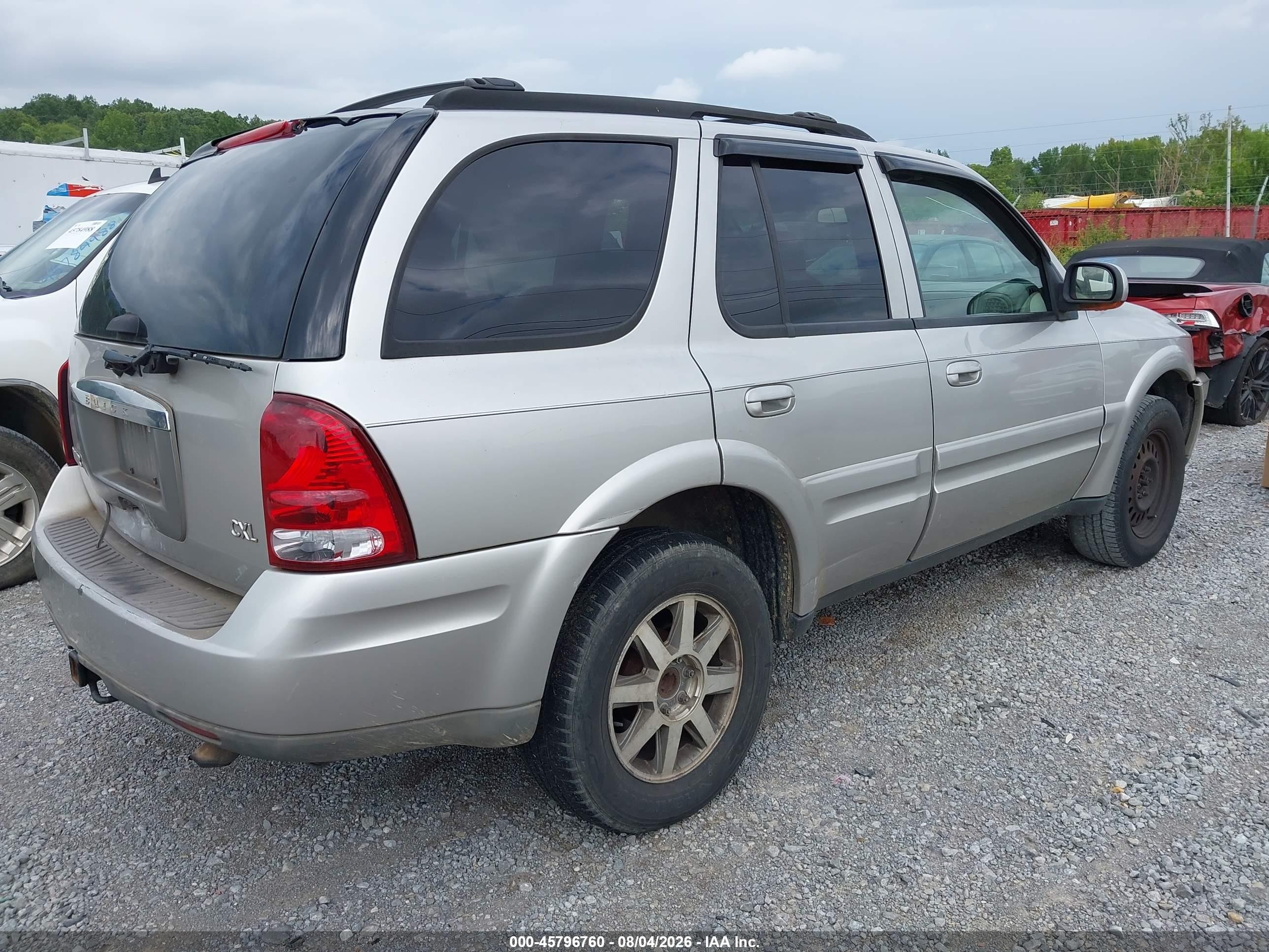 2004 Buick Rainier Cxl Silver vin: 5GADT13S742284590