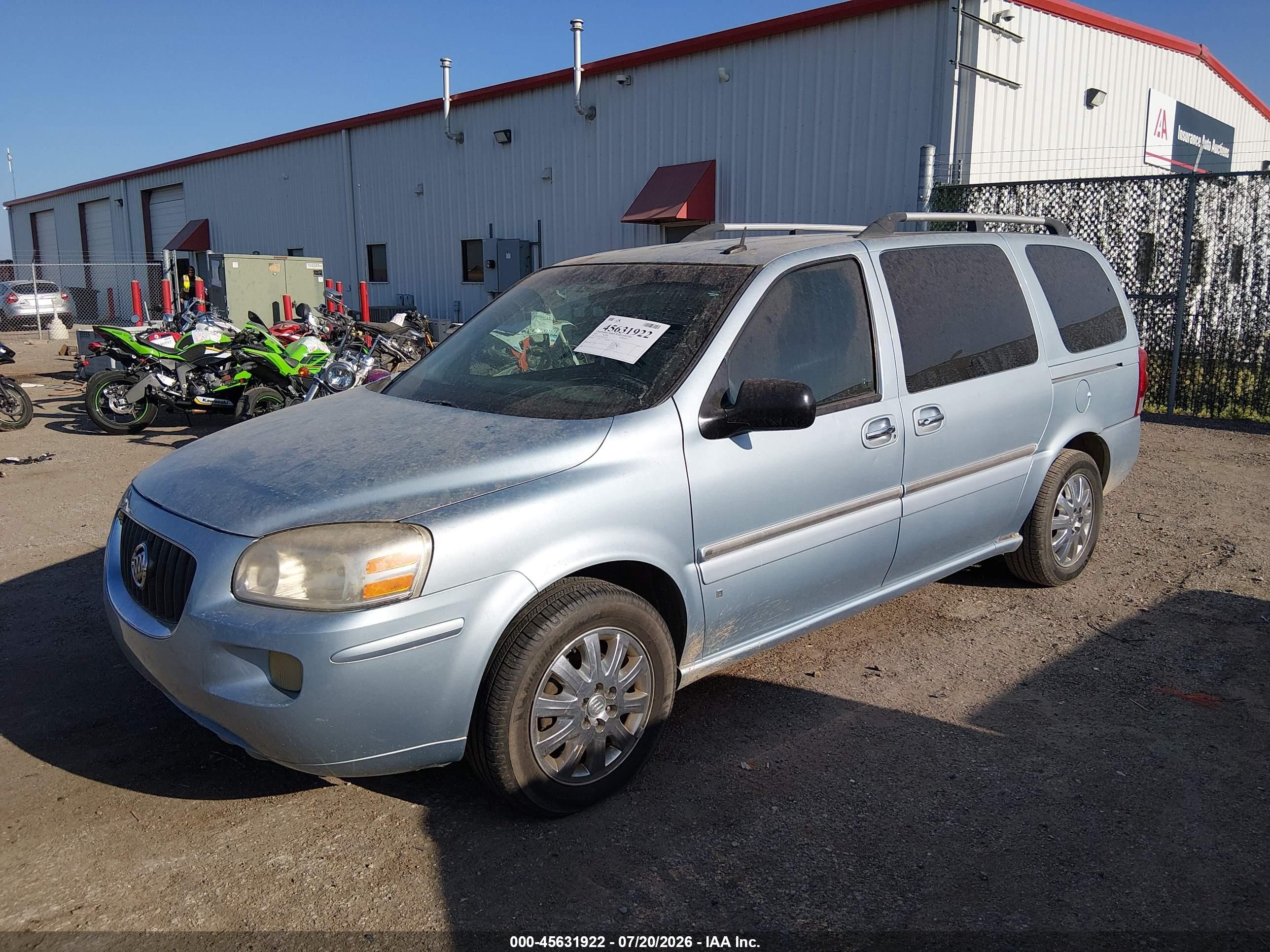2007 Buick Terraza Cxl Blue vin: 5GADV33167D125629