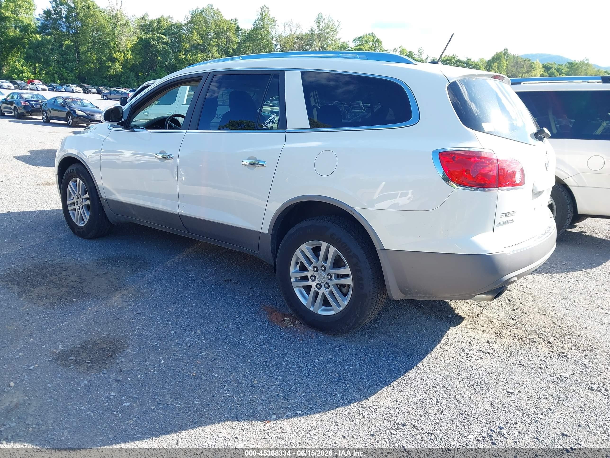 2009 Buick Enclave Cx White vin: 5GAER13D69J176270
