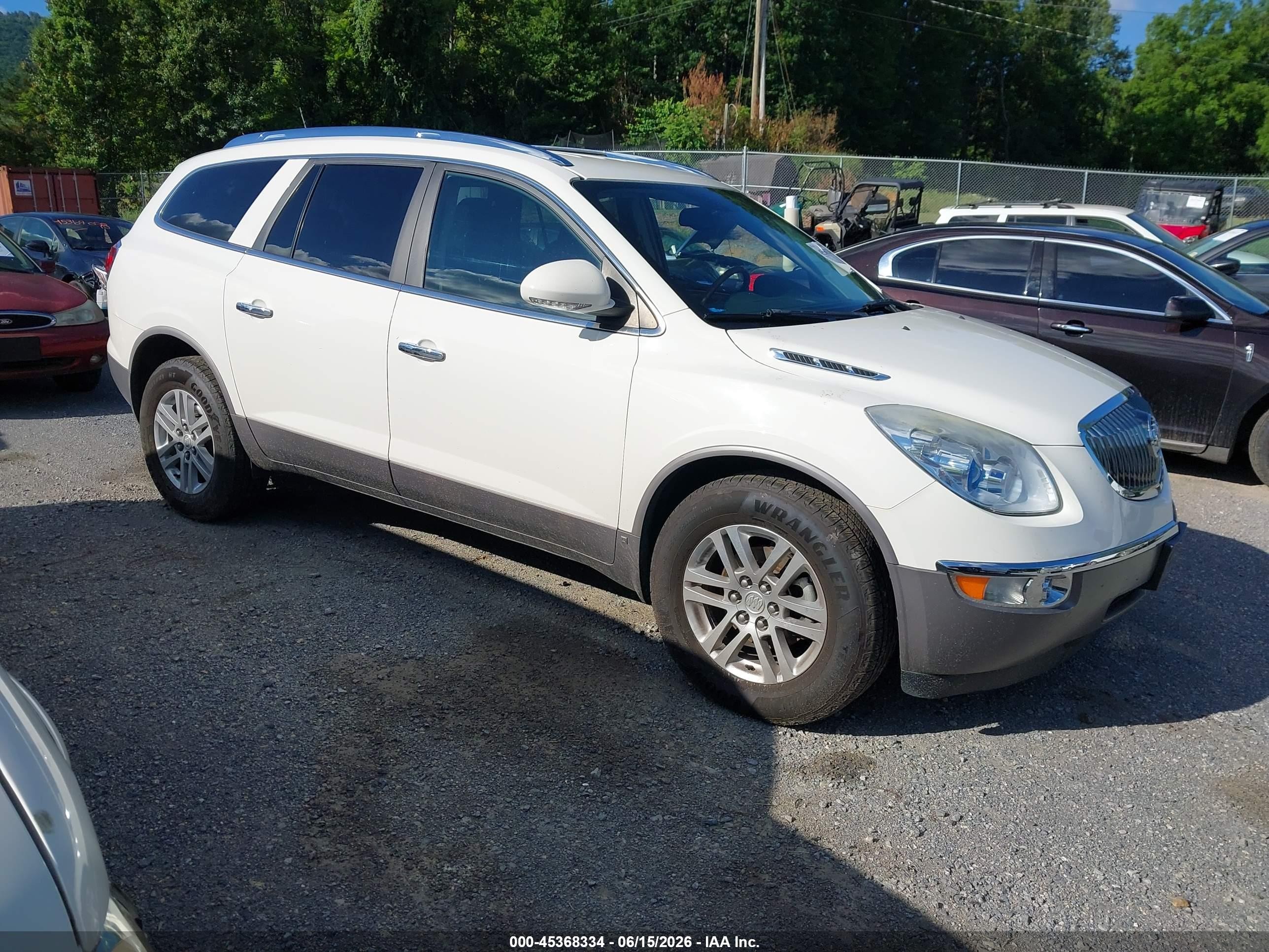 2009 Buick Enclave Cx White vin: 5GAER13D69J176270