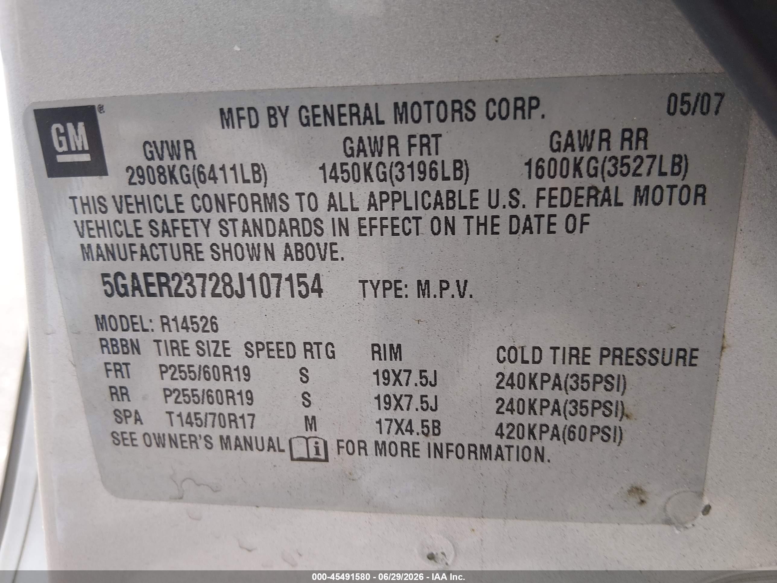 2008 Buick Enclave Cxl Silver vin: 5GAER23728J107154