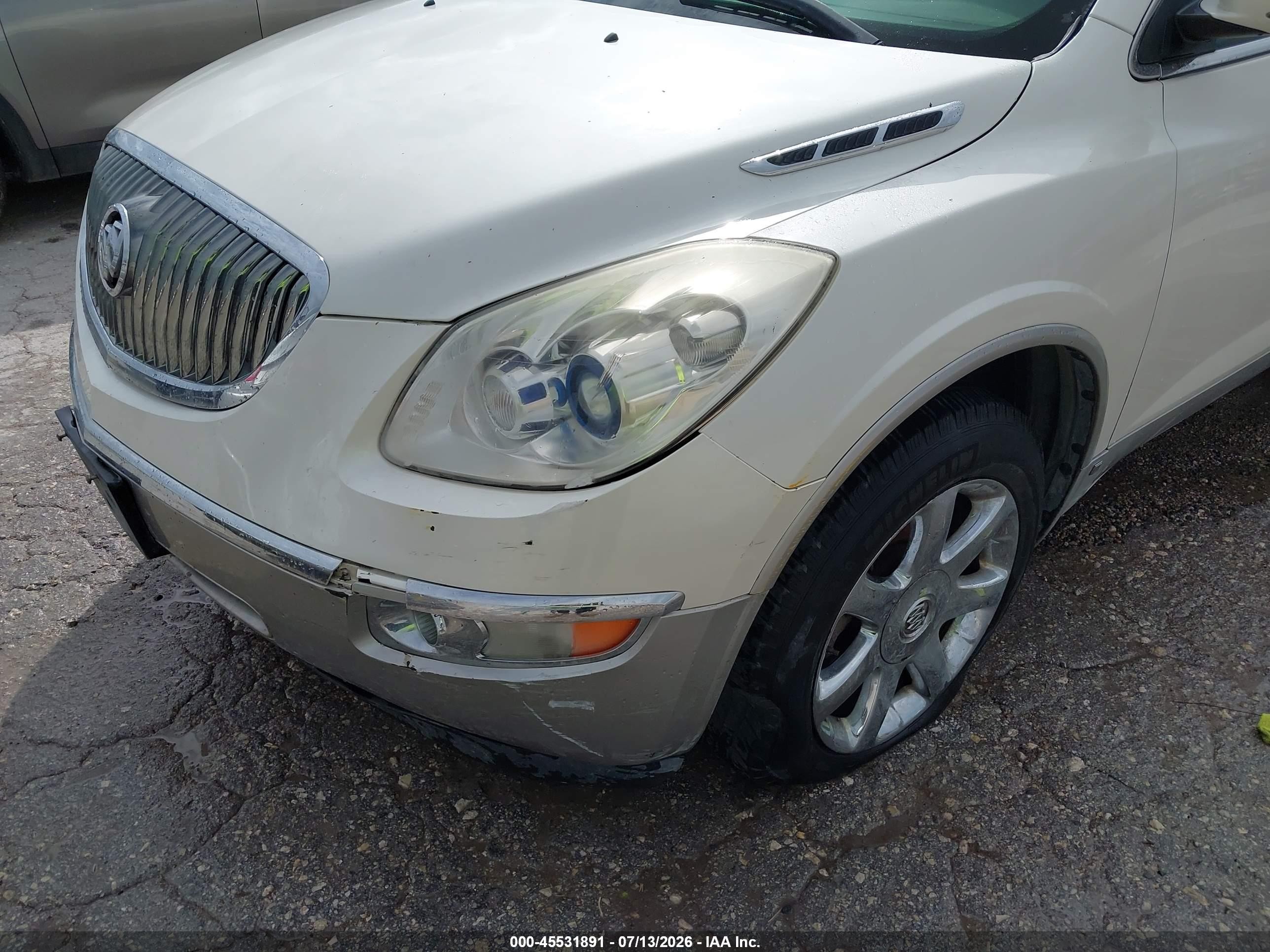 2009 Buick Enclave Cxl White vin: 5GAER23D09J189778