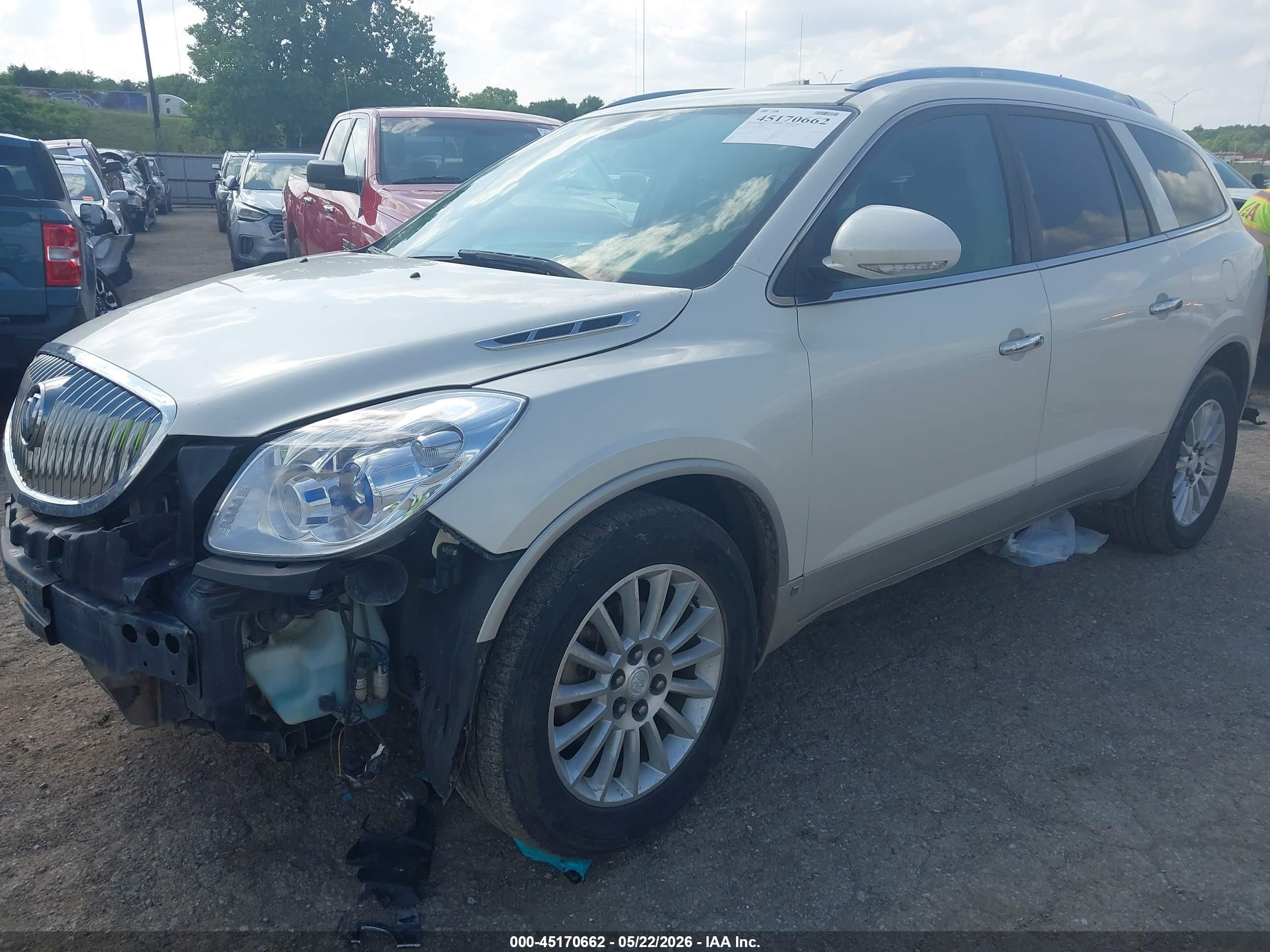 2009 Buick Enclave Cxl White vin: 5GAER23D19J218222