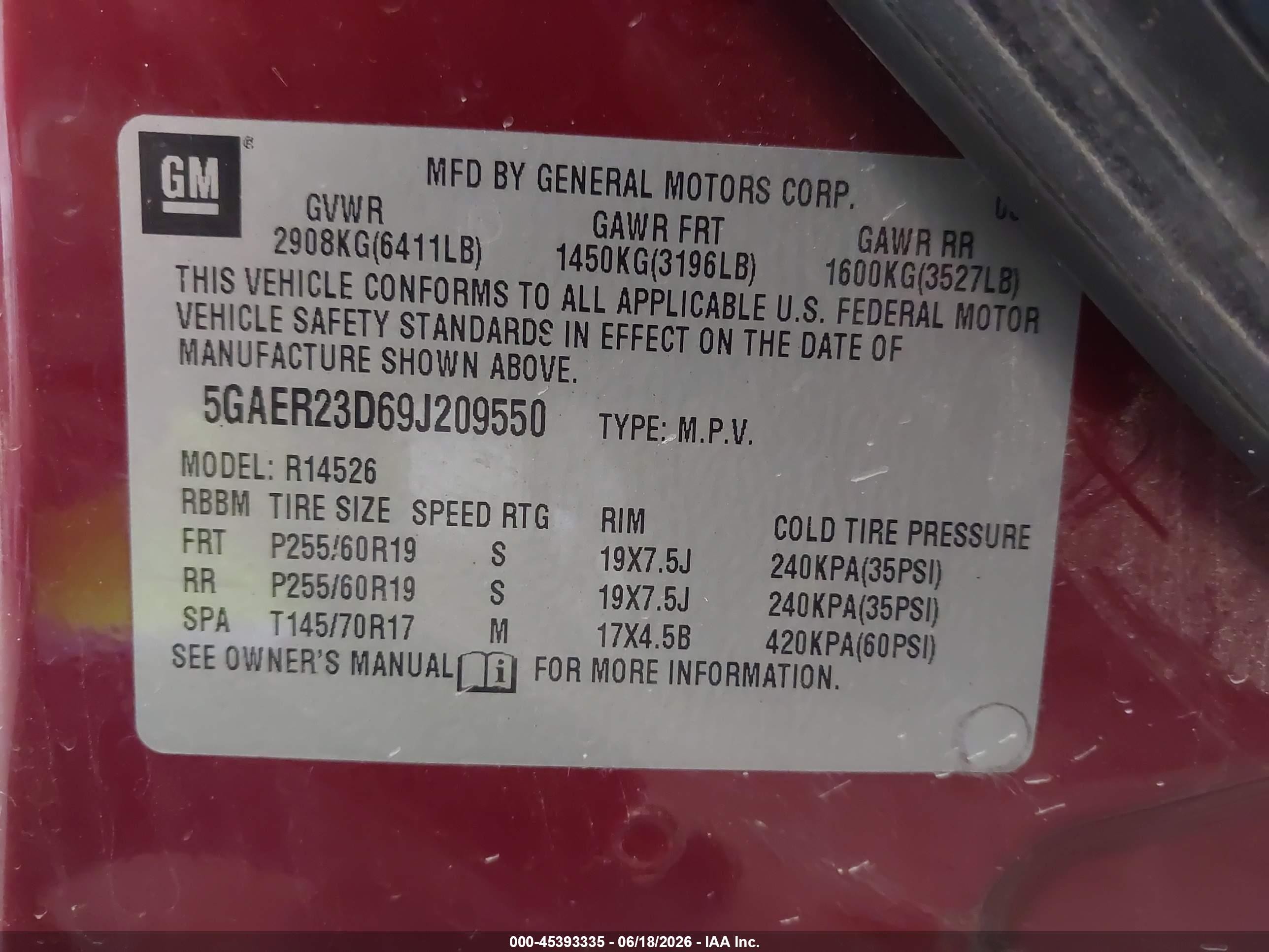 2009 Buick Enclave Cxl Red vin: 5GAER23D69J209550