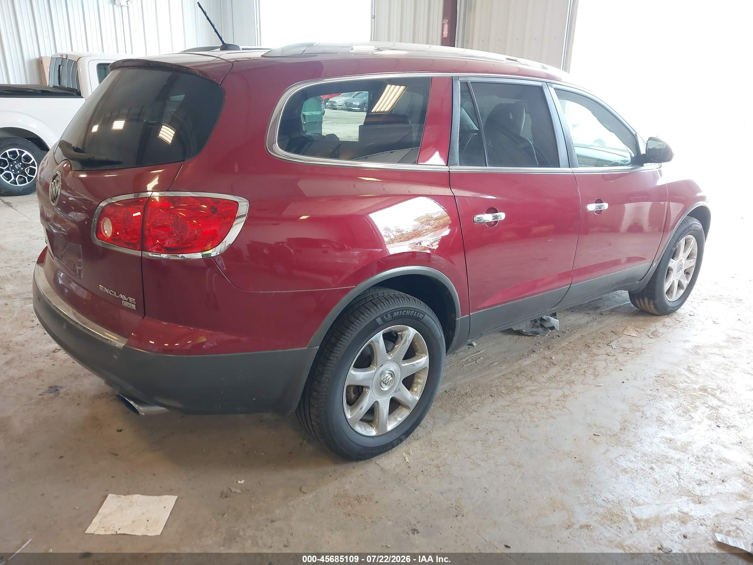 2009 Buick Enclave Cxl Red vin: 5GAER23DX9J100587