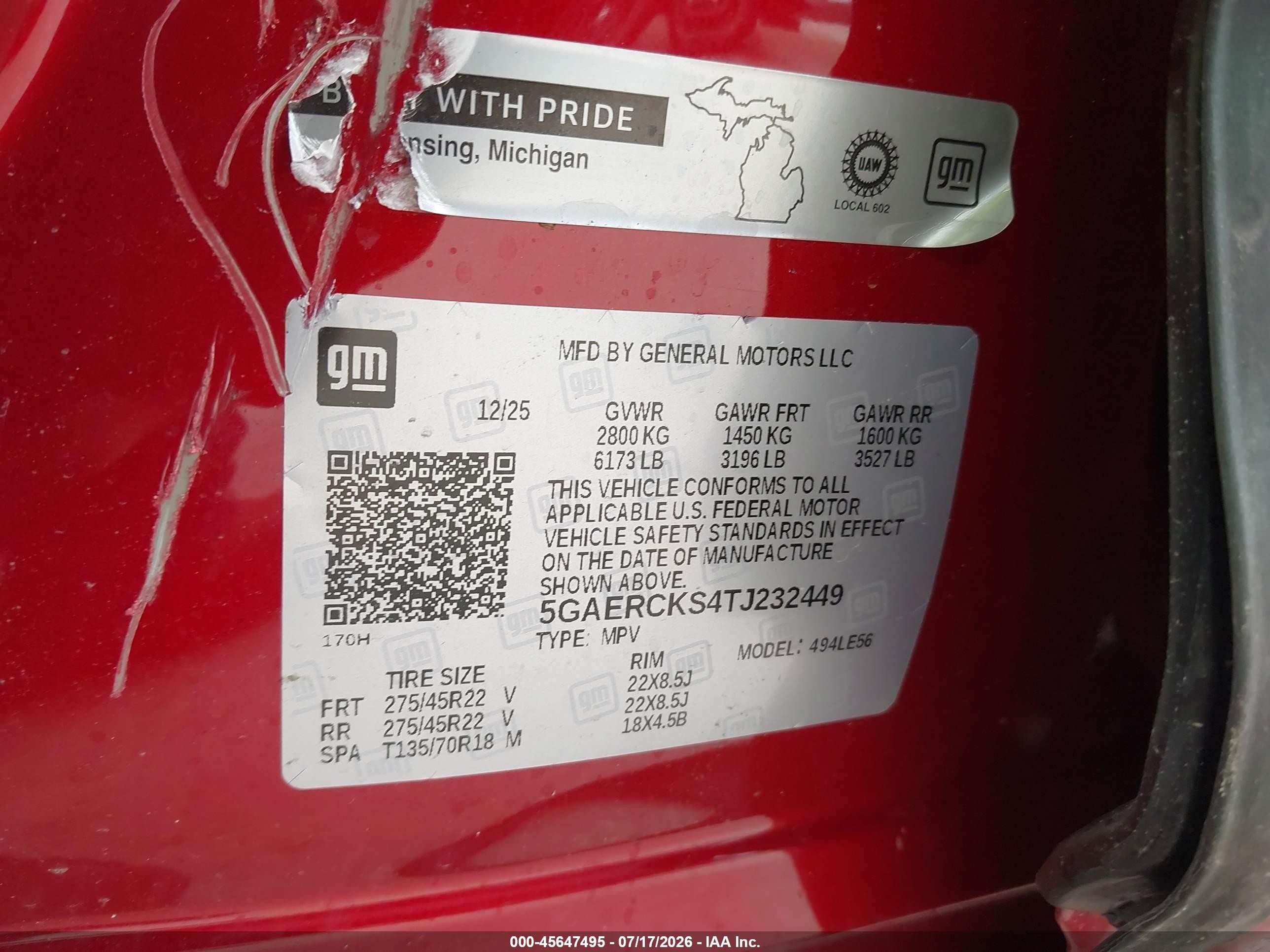 2026 Buick Enclave Avenir Fwd Red vin: 5GAERCKS4TJ232449
