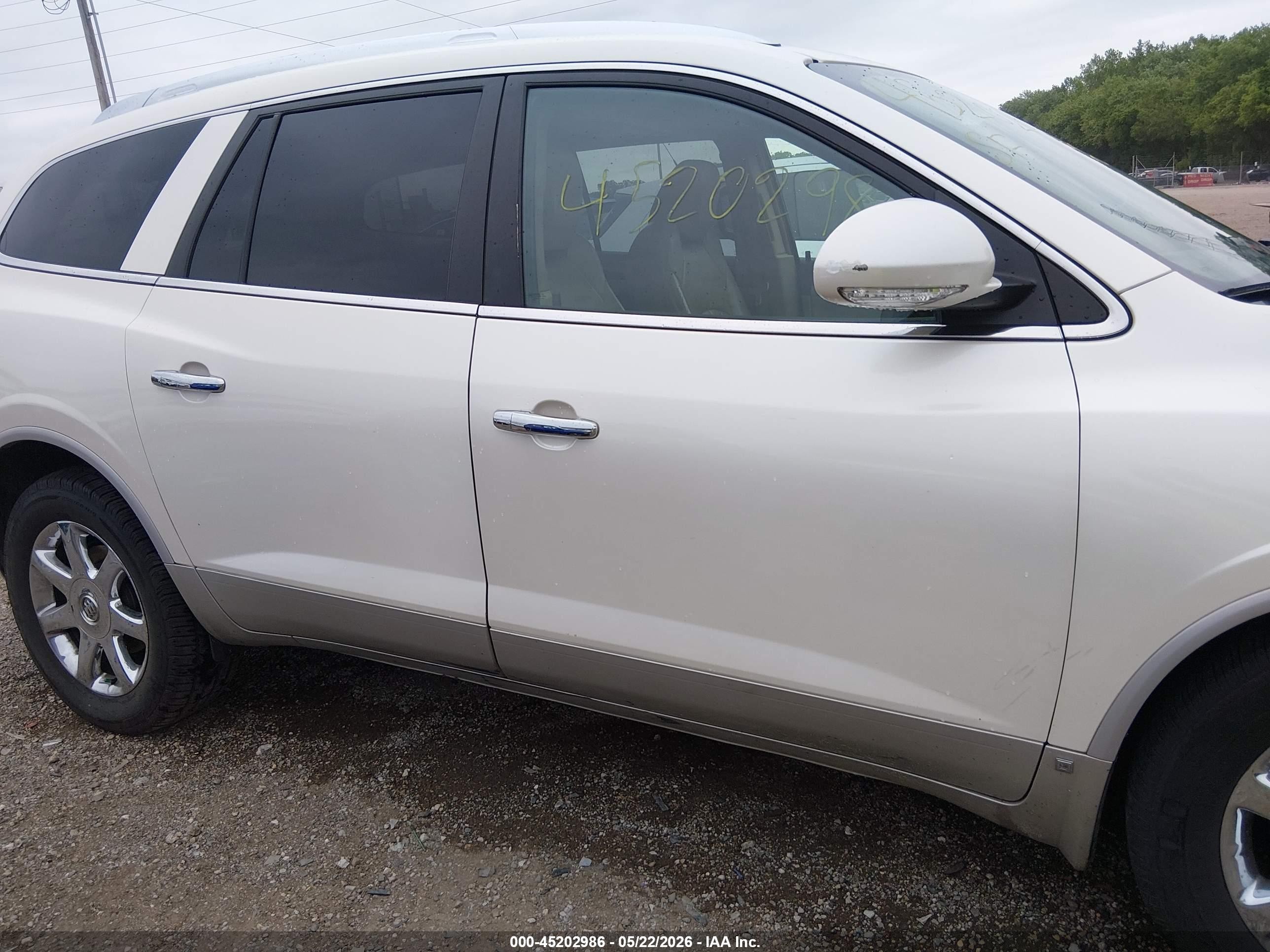 2009 Buick Enclave Cxl White vin: 5GAEV23D59J188525
