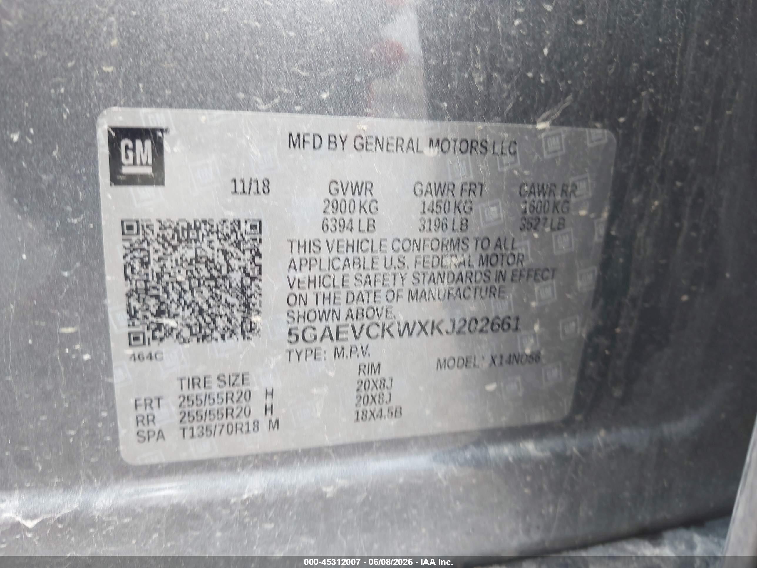 2019 Buick Enclave Awd Avenir Gray vin: 5GAEVCKWXKJ202661