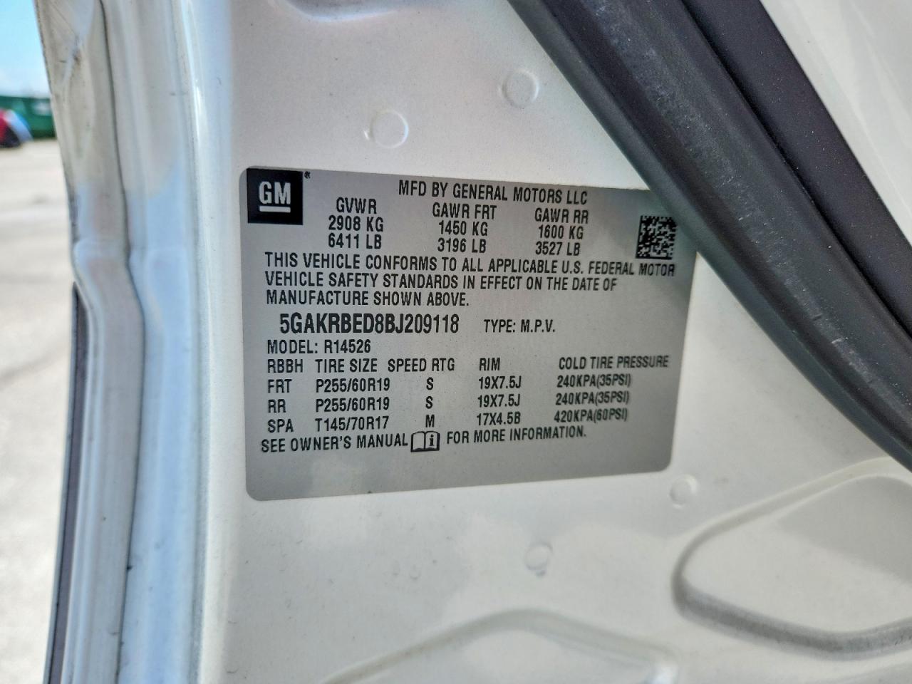 2011 Buick Enclave Cxl Cream vin: 5GAKRBED8BJ209118