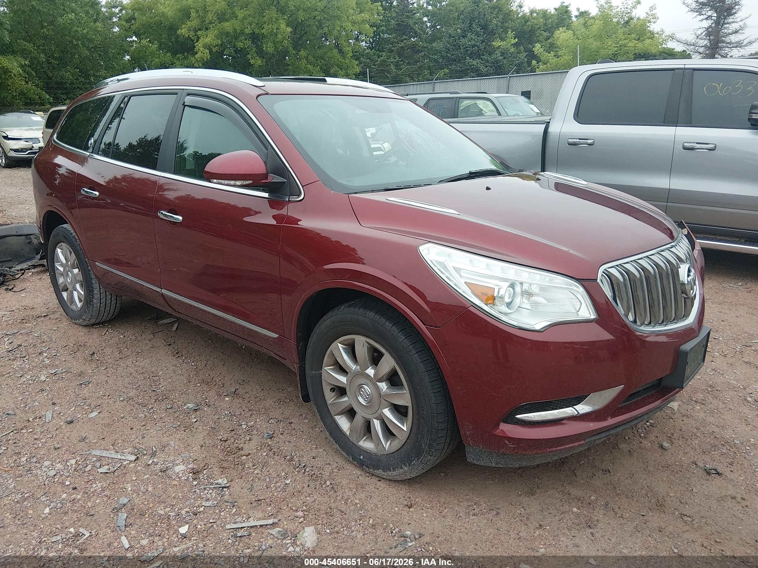 2015 Buick Enclave Leather Maroon vin: 5GAKRBKD0FJ153413