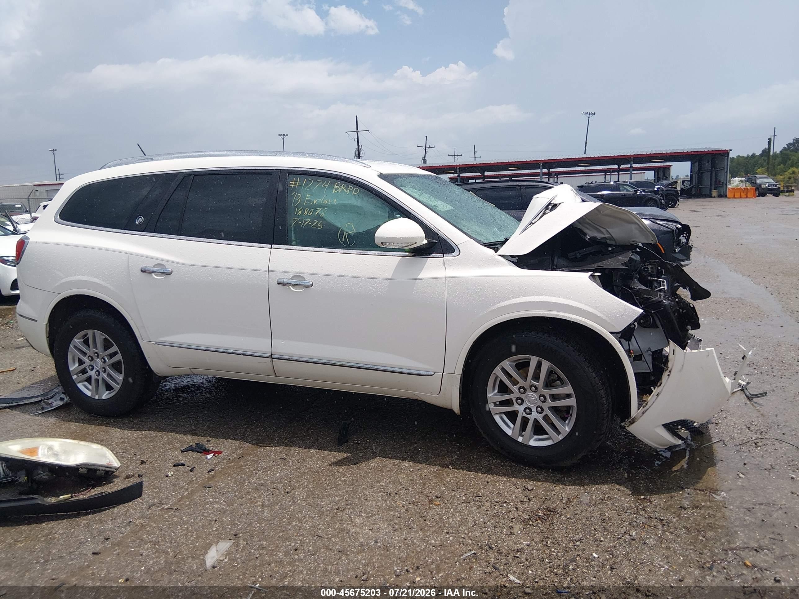 2013 Buick Enclave Convenience White vin: 5GAKRBKD4DJ188078