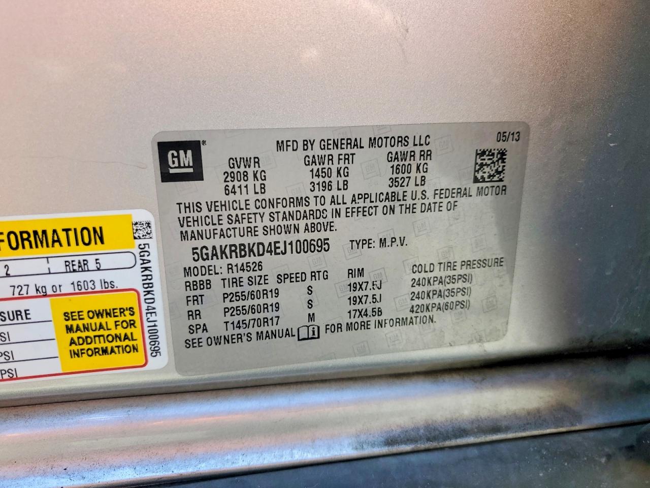 2014 Buick Enclave Silver vin: 5GAKRBKD4EJ100695