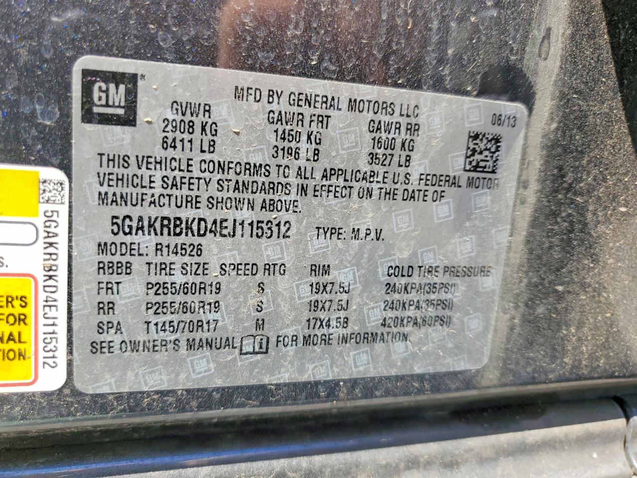 2014 Buick Enclave Gray vin: 5GAKRBKD4EJ115312