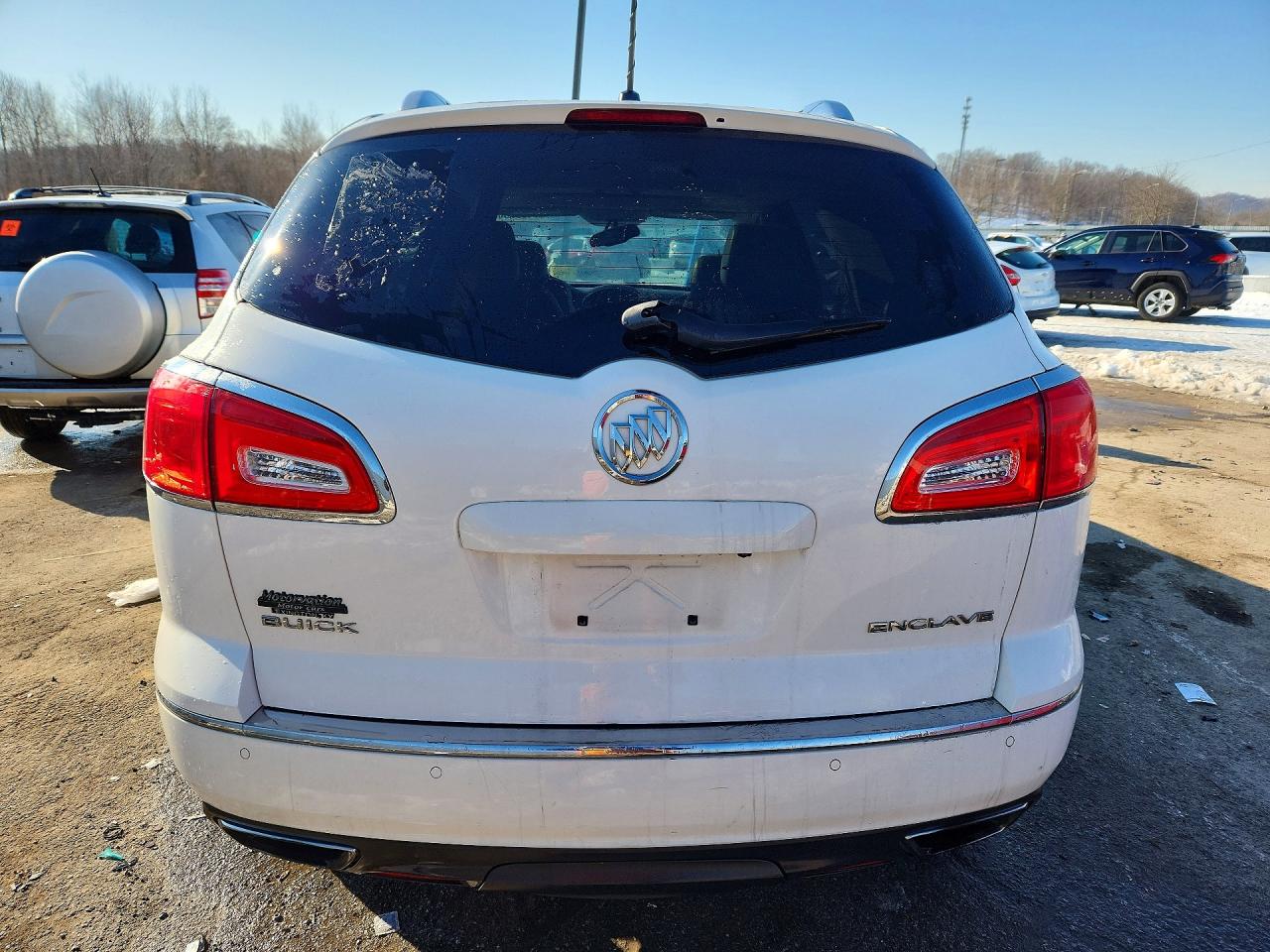 2014 Buick Enclave White vin: 5GAKRBKD4EJ289378