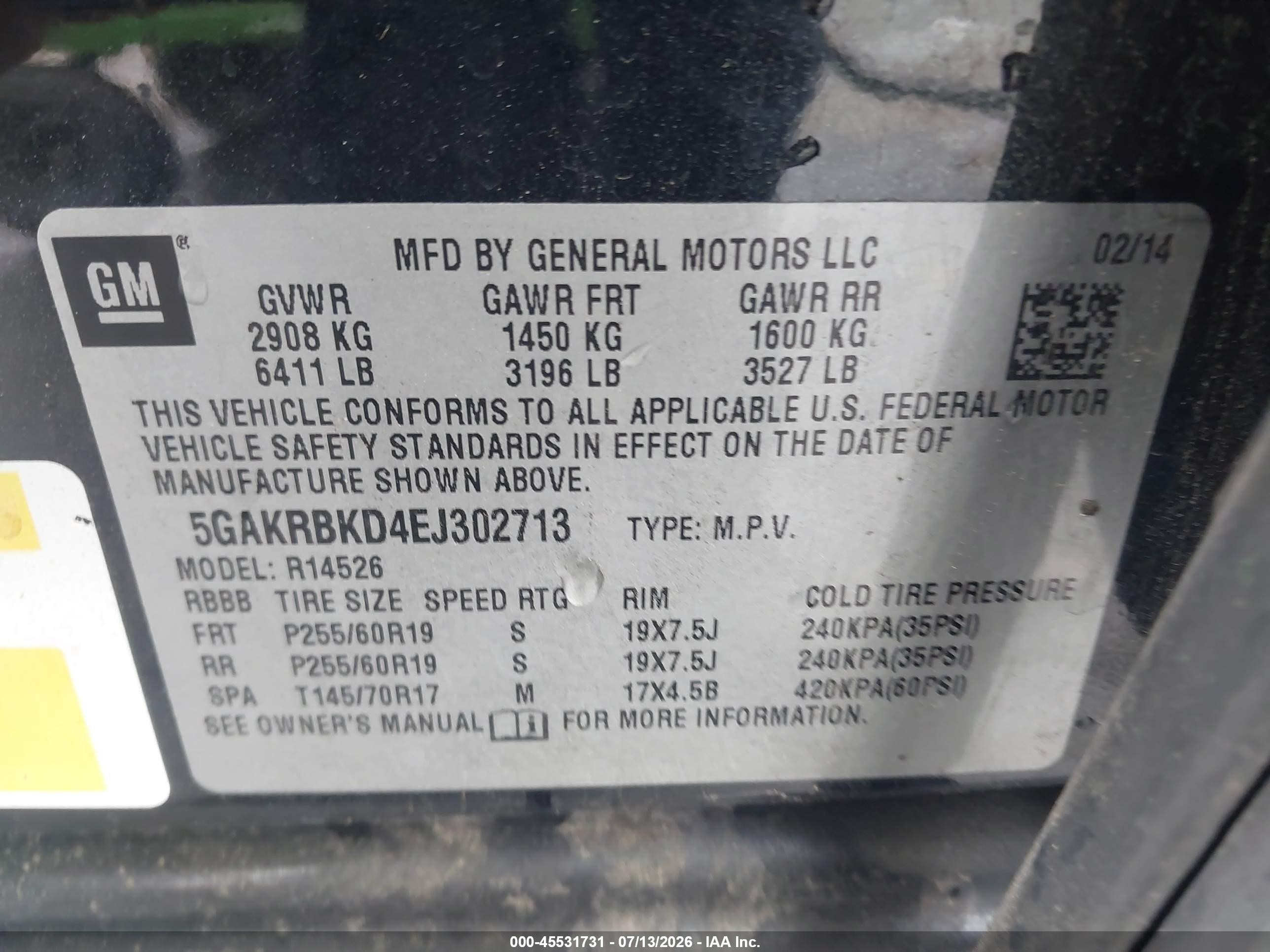 2014 Buick Enclave Leather Черный vin: 5GAKRBKD4EJ302713
