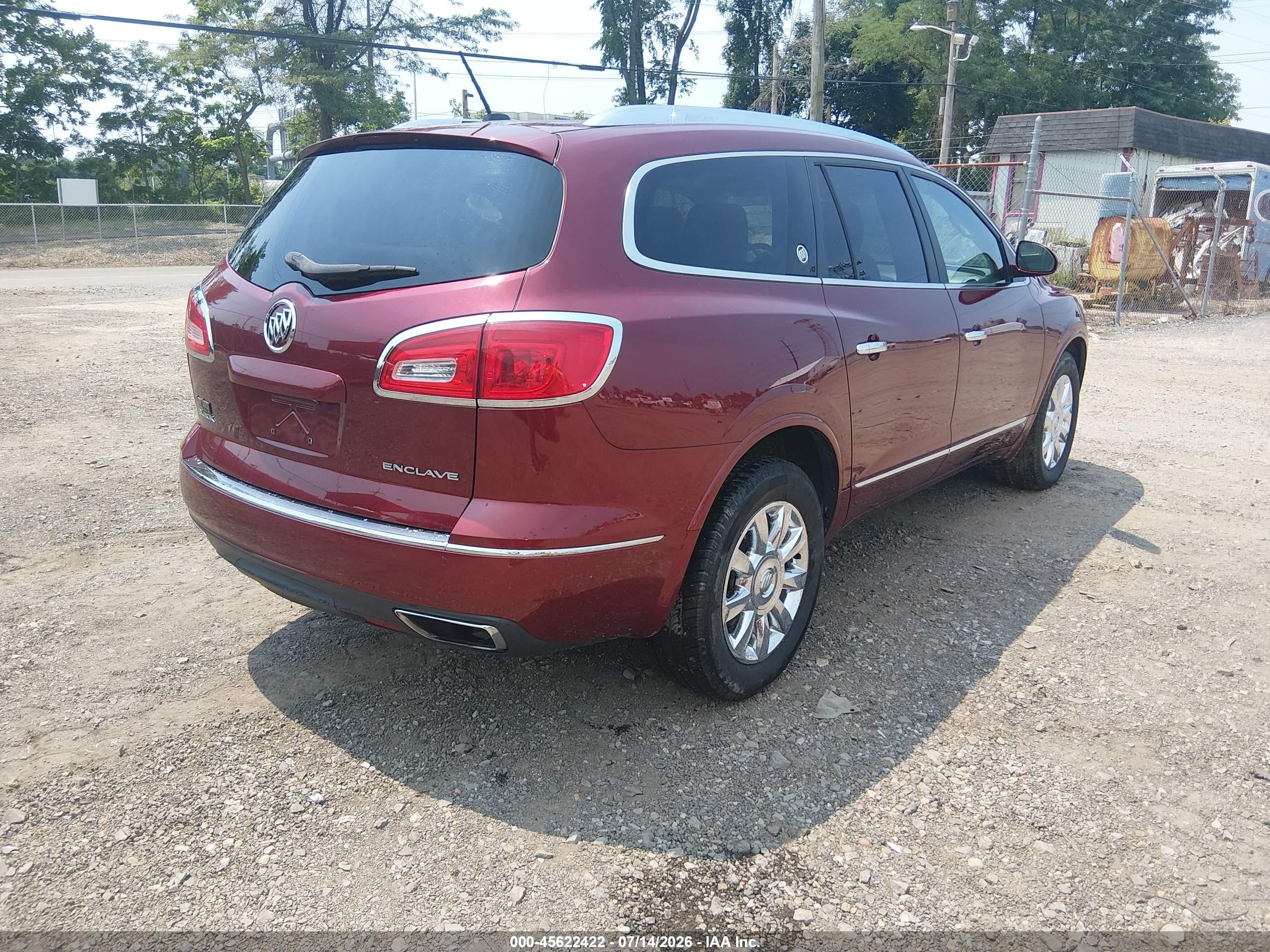 2015 Buick Enclave Leather Burgundy vin: 5GAKRBKD4FJ161174