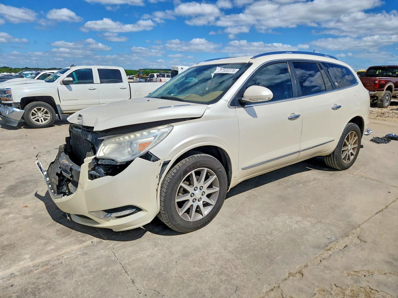 2014 Buick Enclave White vin: 5GAKRBKD6EJ154824