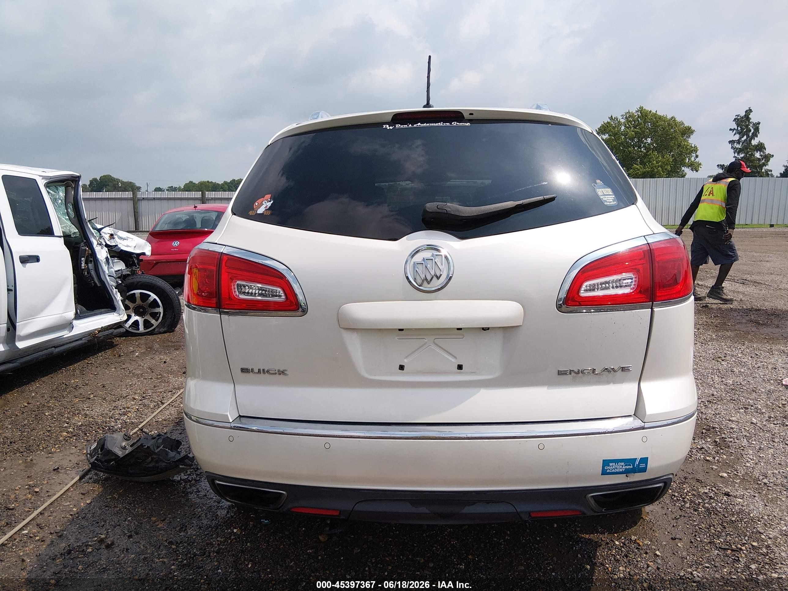 2014 Buick Enclave Leather White vin: 5GAKRBKD6EJ182932